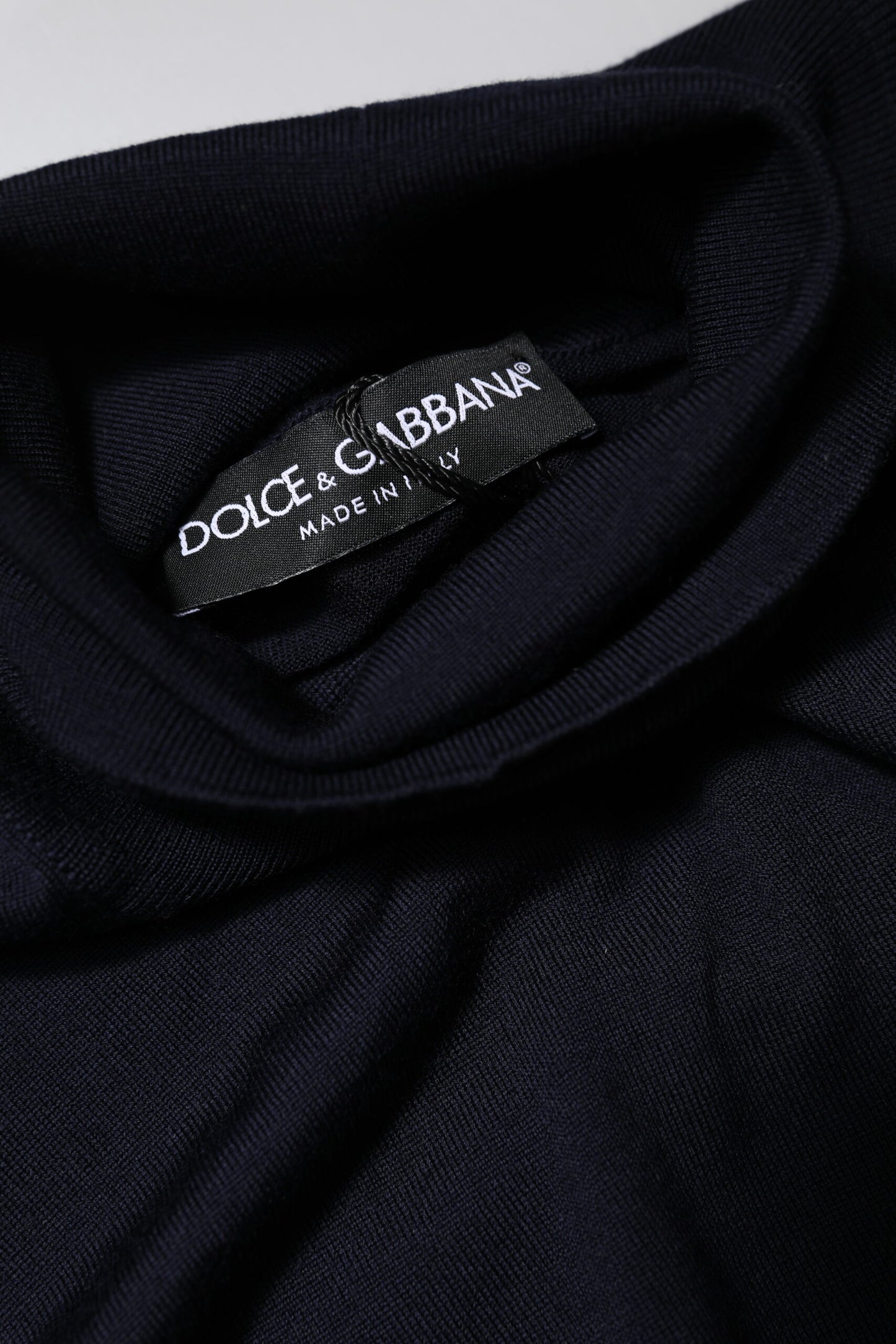 Dolce & Gabbana Blue Long Sleeve Turtleneck Pullover Sweater Dolce & Gabbana