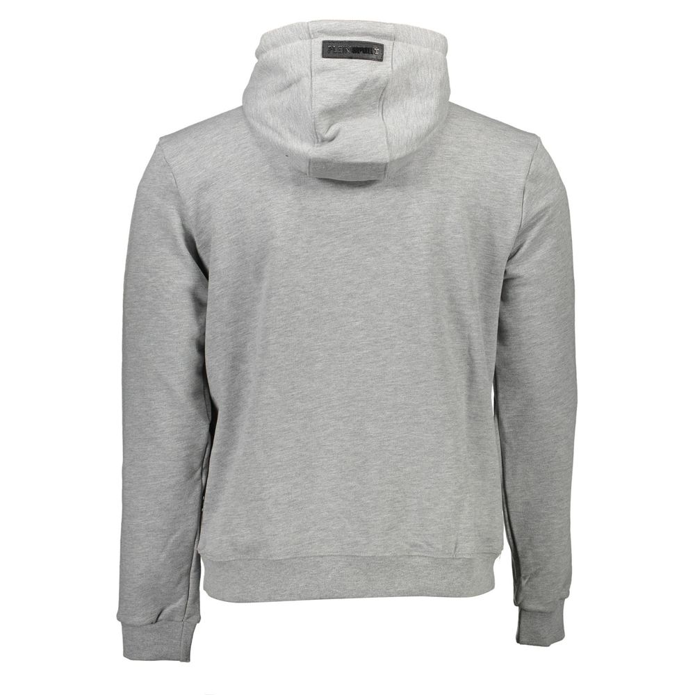 Plein Sport Gray Cotton Men Hooded Sweatshirt Plein Sport