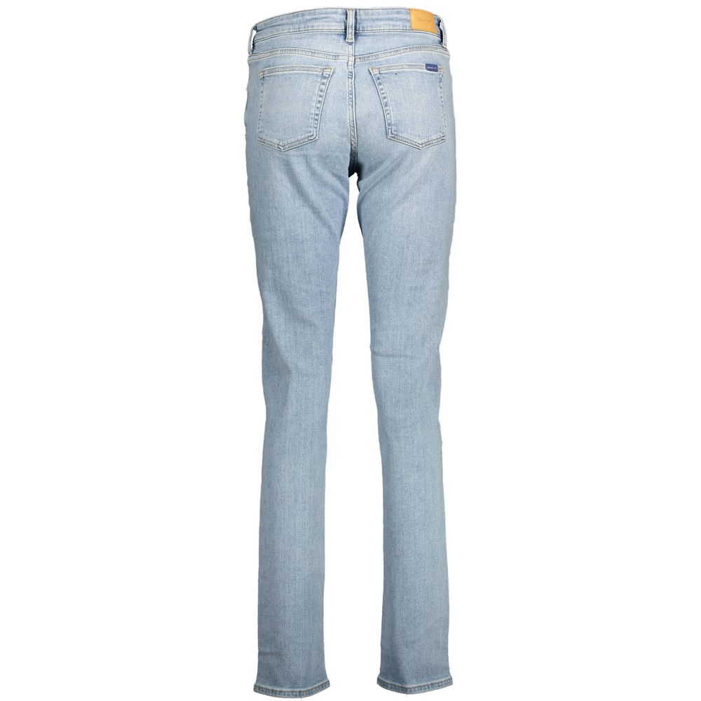 Gant Light Blue Cotton Women Jeans Gant