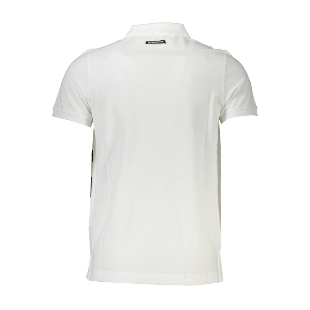 Cavalli Class Bianco Cotton Men Polo Cavalli Class