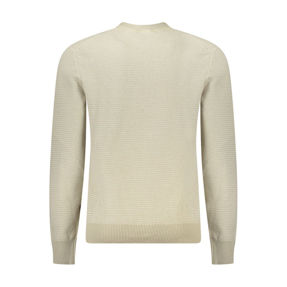 Hugo Boss Beige Cotton Men Sweater Hugo Boss