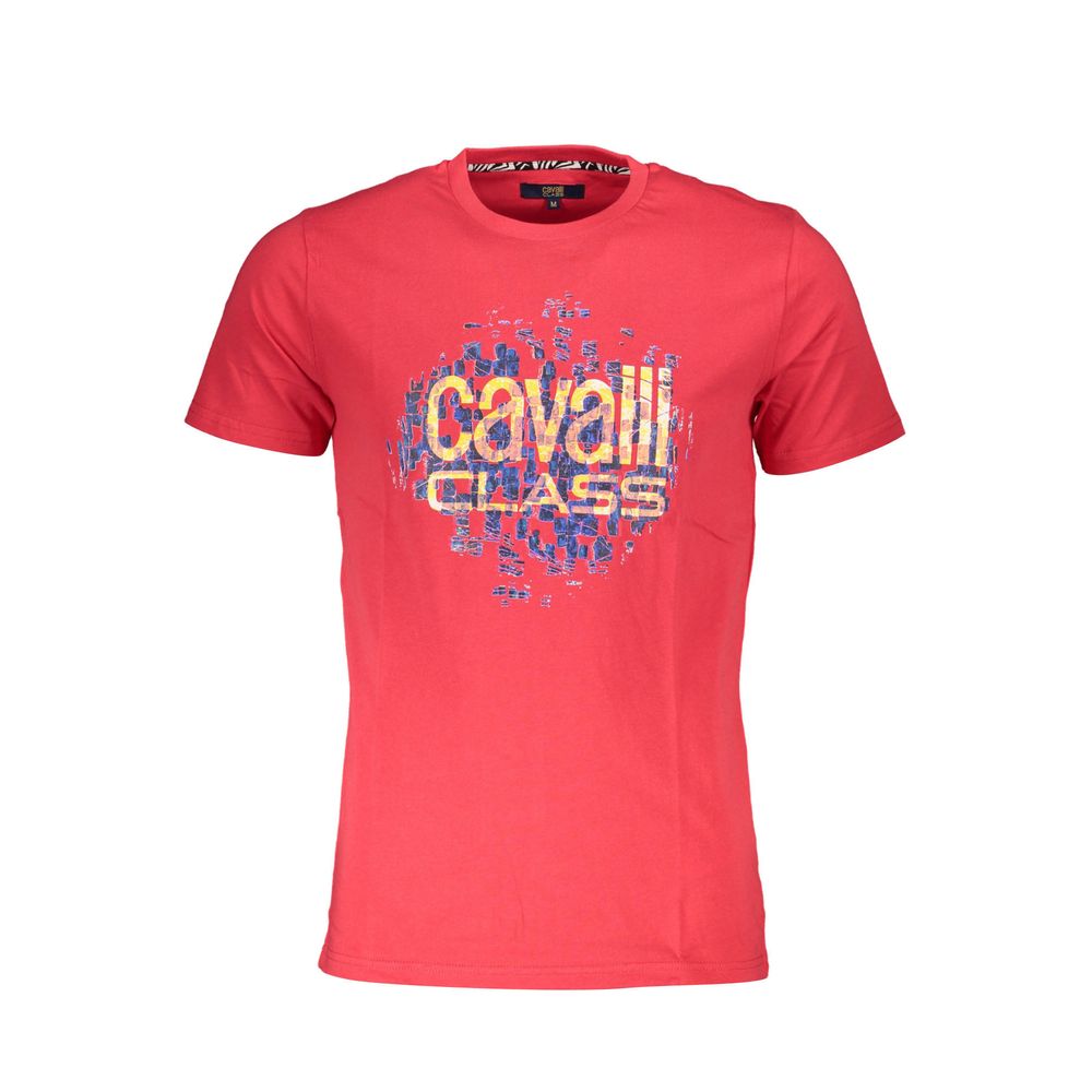 Cavalli Class Red Cotton Men T-Shirt Cavalli Class