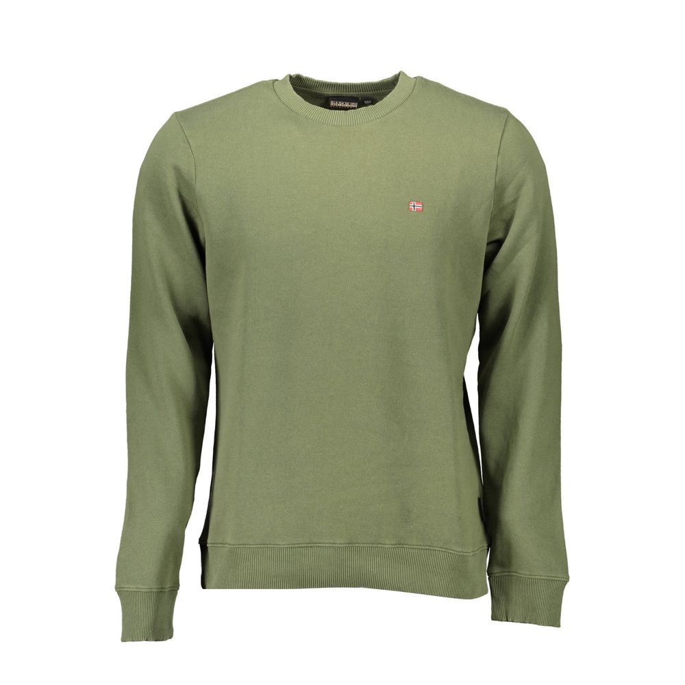 Napapijri Green Cotton Men Sweater Napapijri