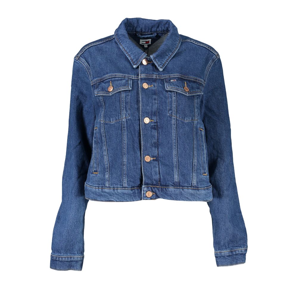 Tommy Hilfiger Blue Cotton Women Jacket Tommy Hilfiger