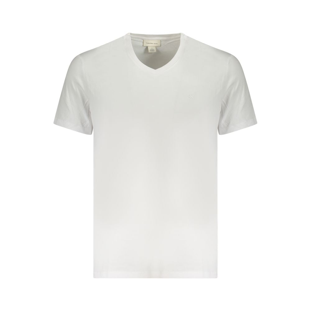 Calvin Klein White Cotton Men T-Shirt Calvin Klein