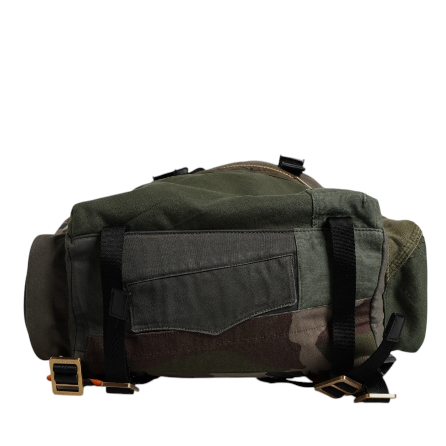 Dolce & Gabbana Green Patchwork Travel Backpack Military Bag