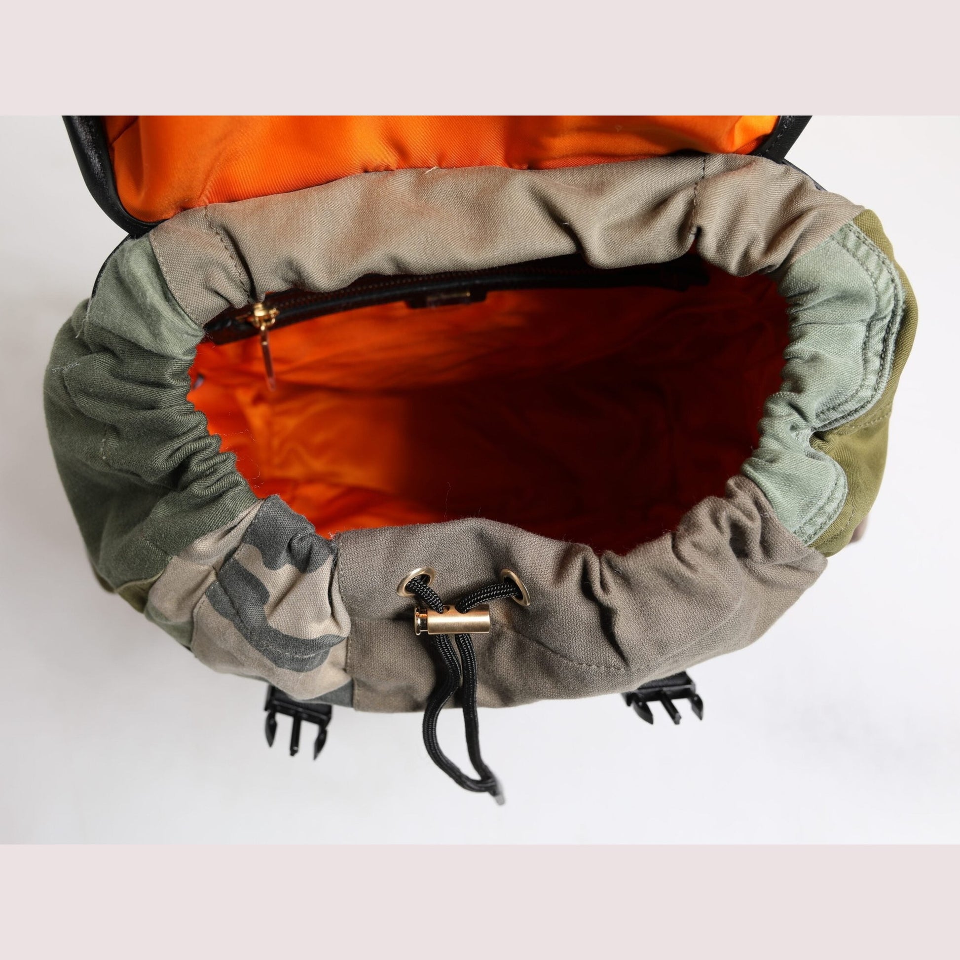 Dolce & Gabbana Green Patchwork Travel Backpack Military Bag