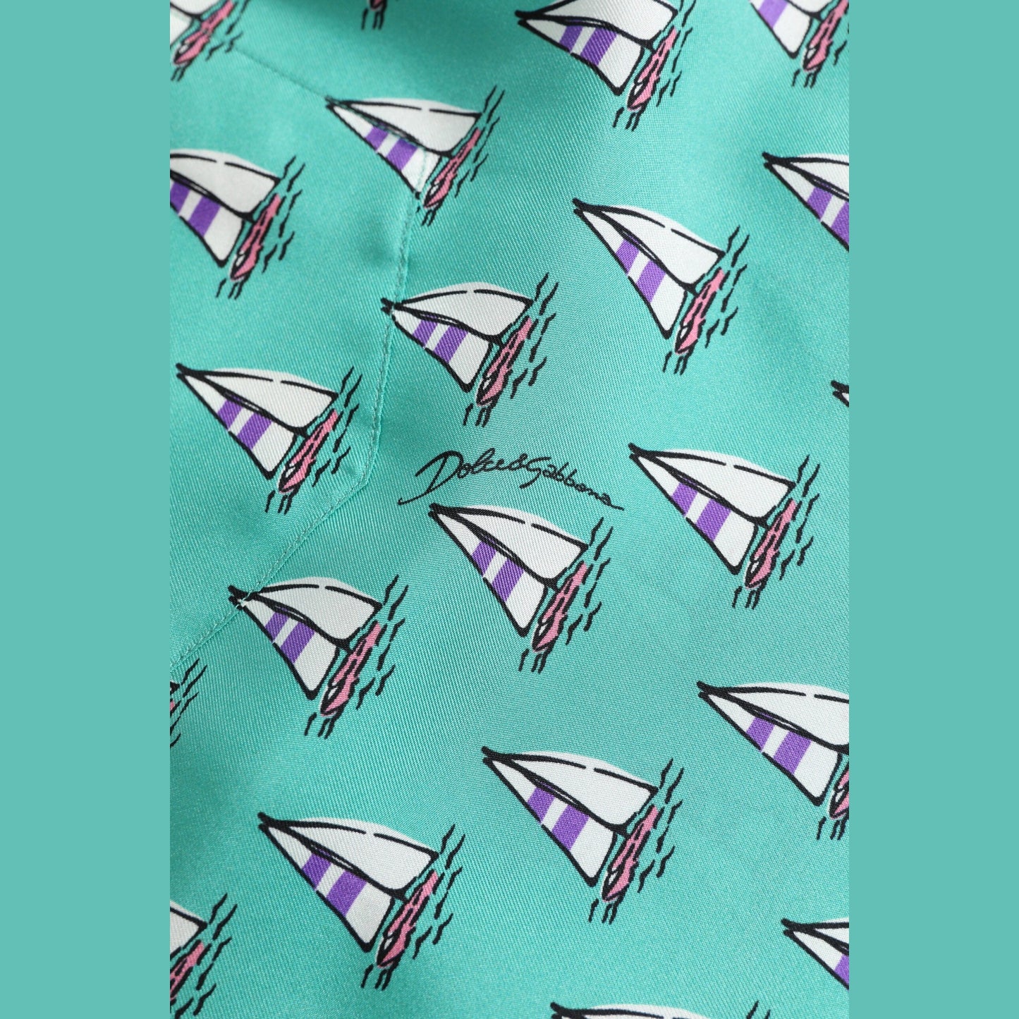 Dolce & Gabbana Green Printed Short Sleeves Casual Shirt