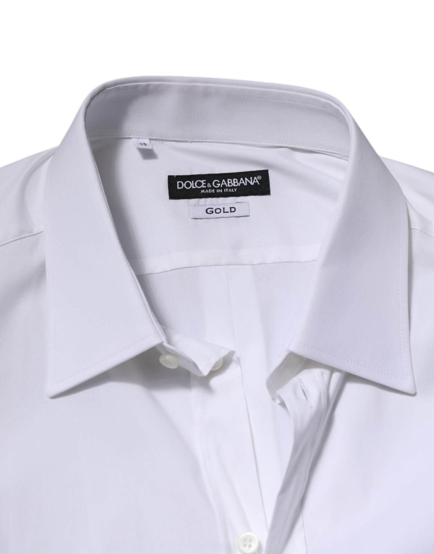 Dolce & Gabbana White Cotton GOLD Long Sleeves Formal Shirt Dolce & Gabbana