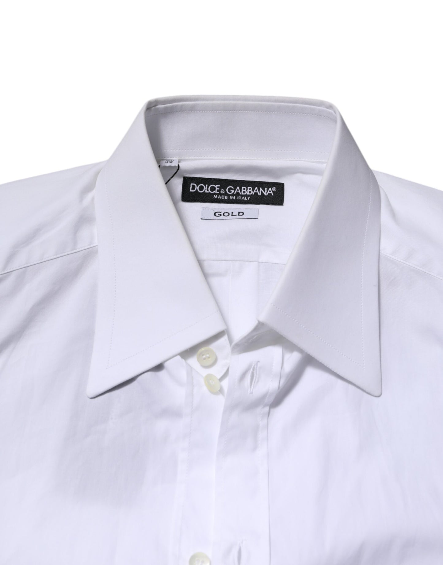 Dolce & Gabbana White Cotton GOLD Long Sleeves Formal Shirt Dolce & Gabbana
