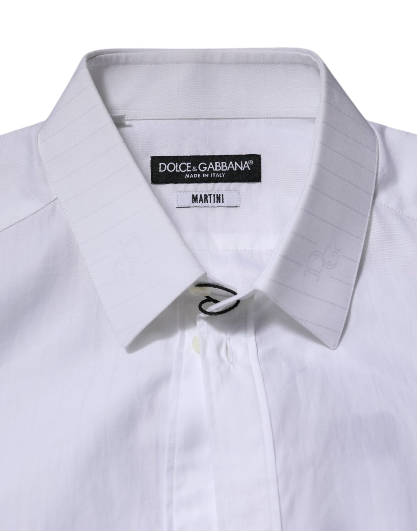 Dolce & Gabbana White Cotton MARTINI Long Sleeve Formal Shirt Dolce & Gabbana