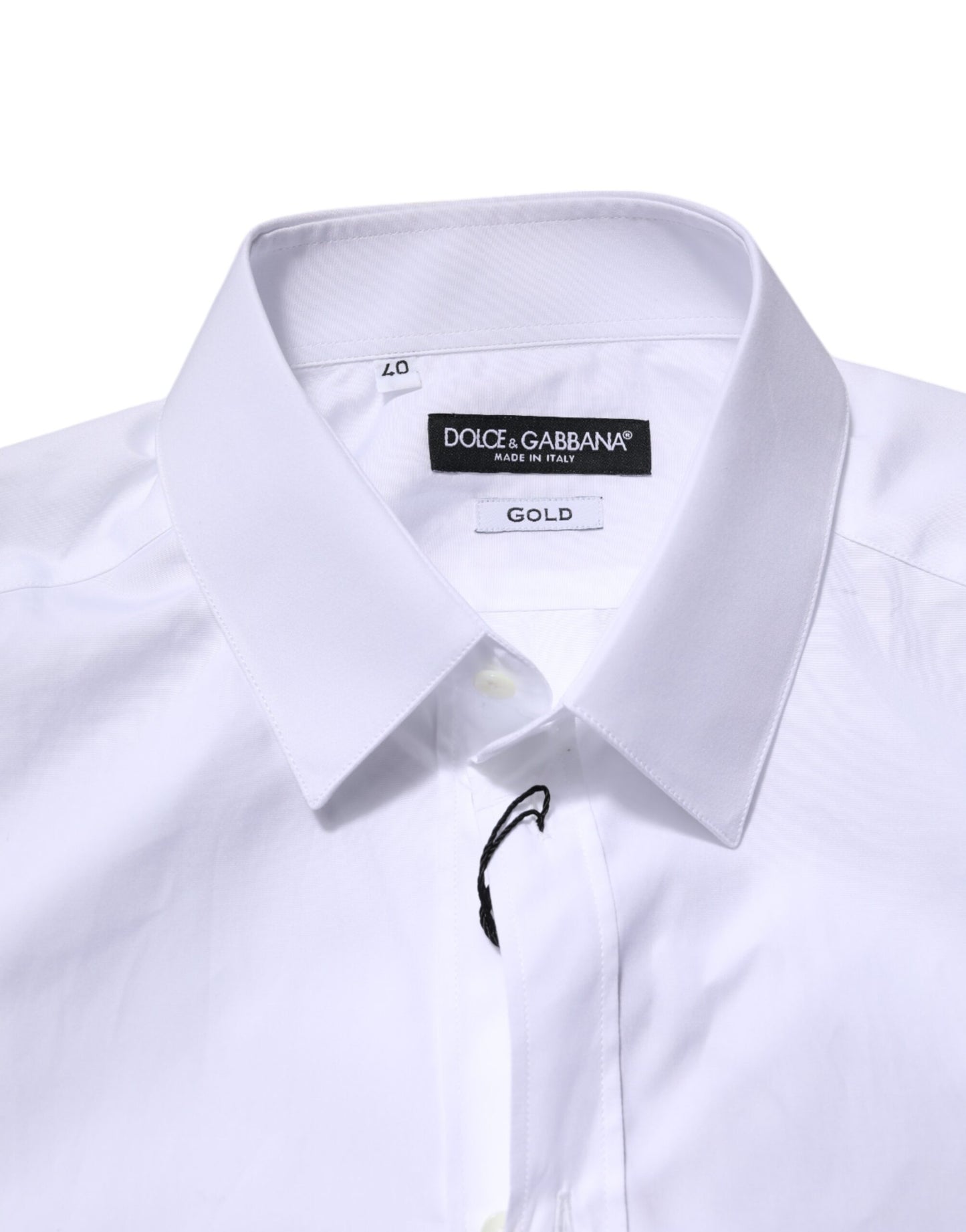 Dolce & Gabbana White GOLD Long Sleeves Dress Formal Shirt Dolce & Gabbana