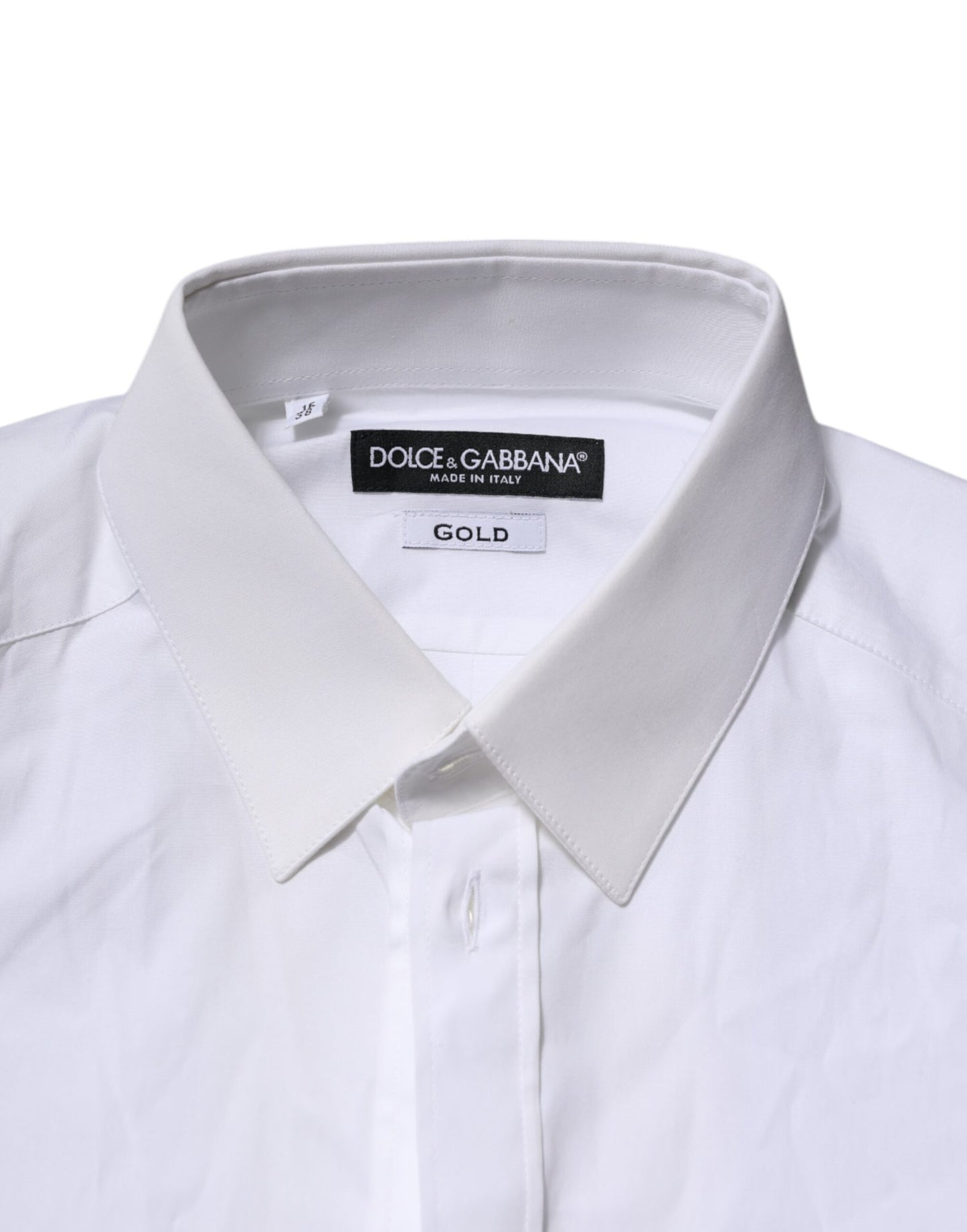 Dolce & Gabbana White GOLD Long Sleeves Dress Formal Shirt Dolce & Gabbana