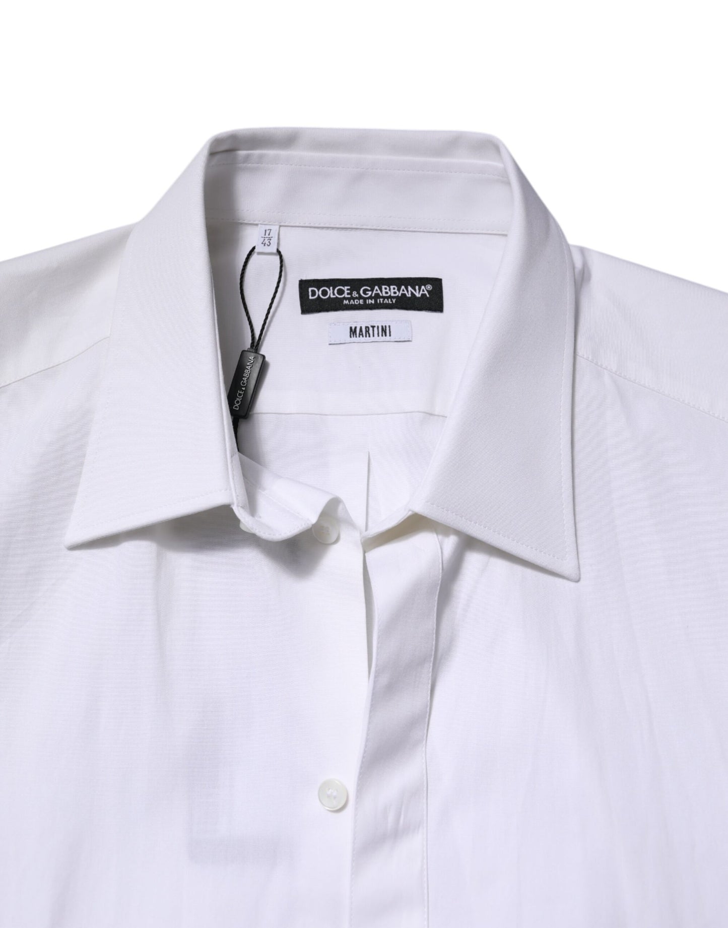 Dolce & Gabbana White MARTINI Long Sleeve Dress Formal Shirt Dolce & Gabbana