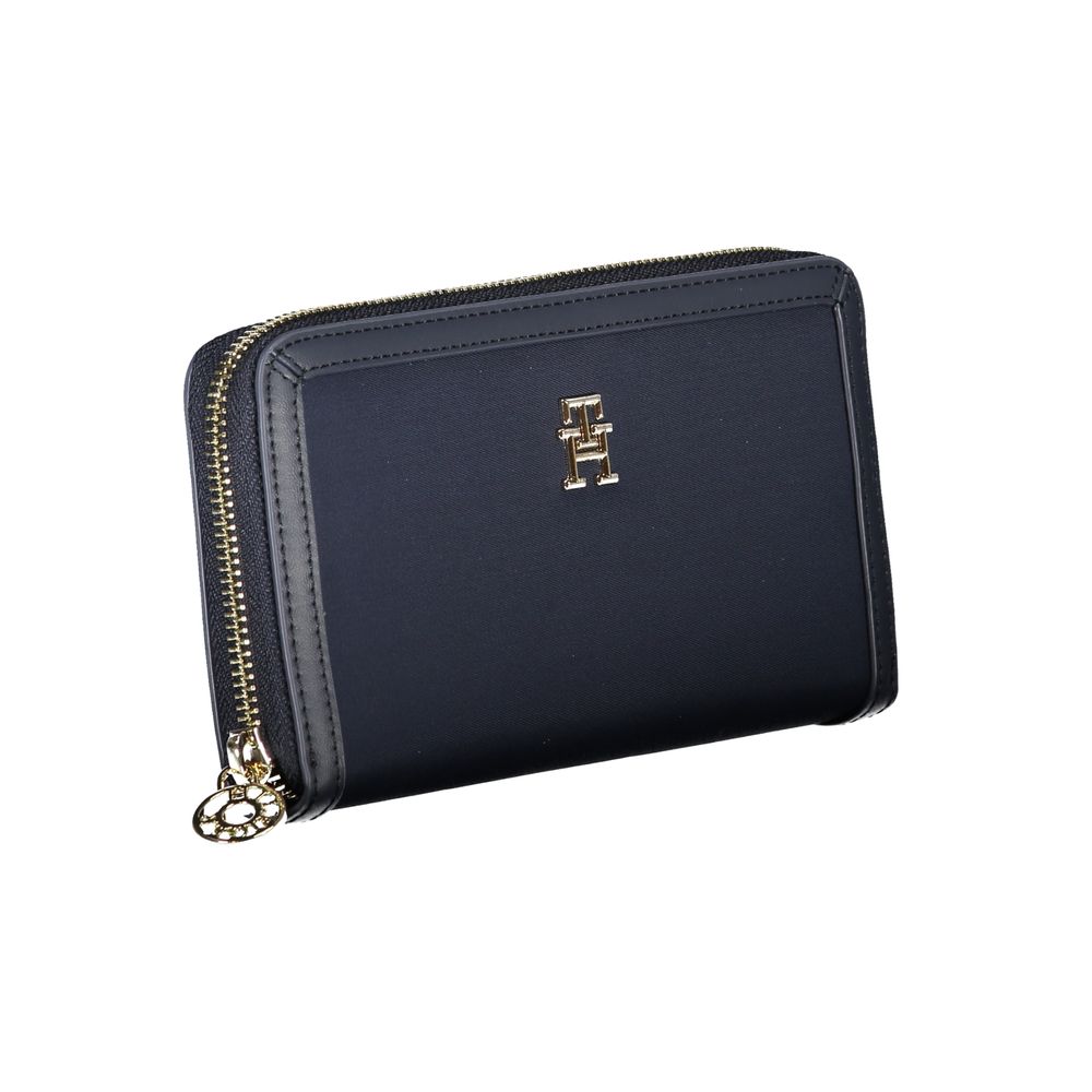 Tommy Hilfiger Chic Sustainable Blue Wallet with Secure Zip Tommy Hilfiger