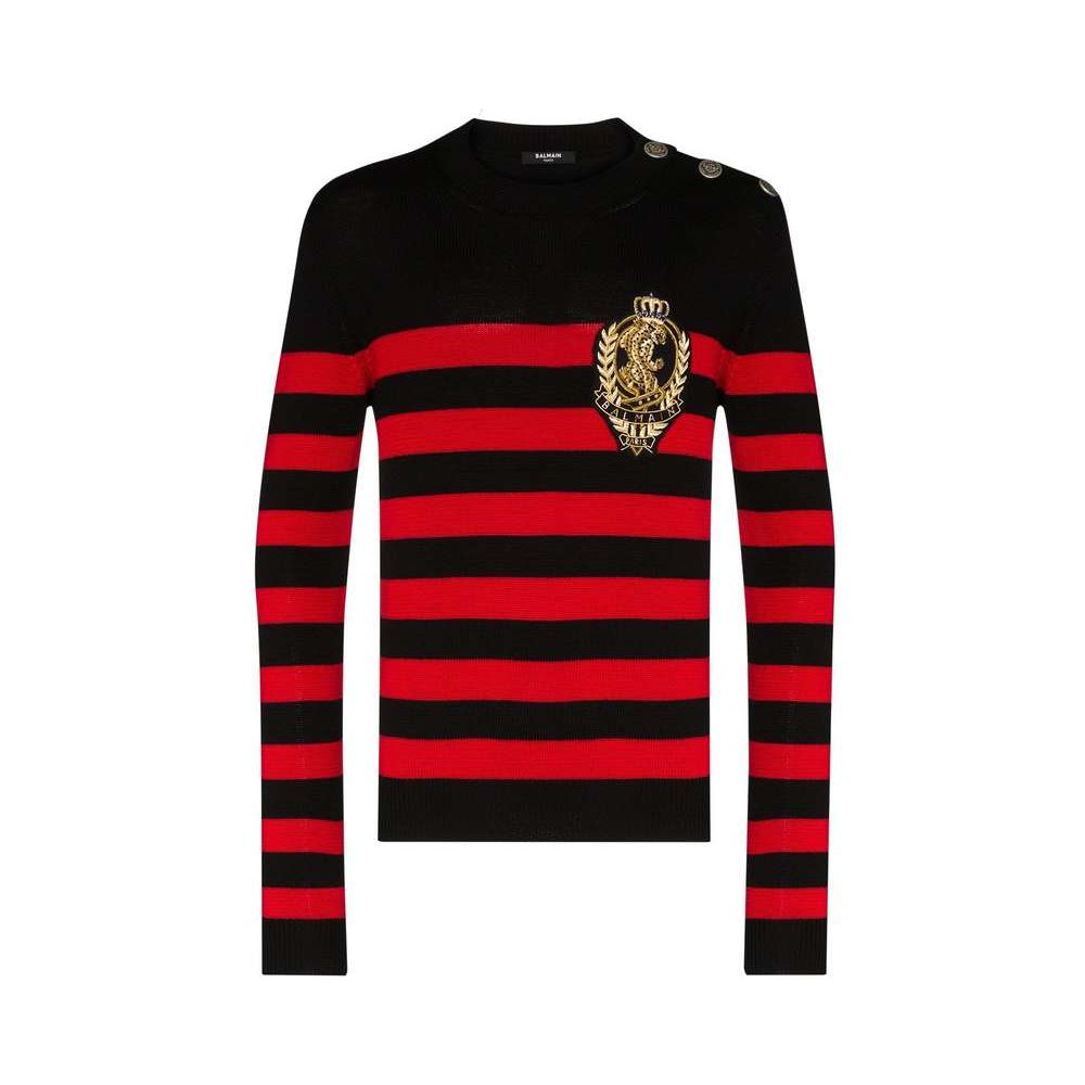 Balmain Black Wool Sweater Balmain