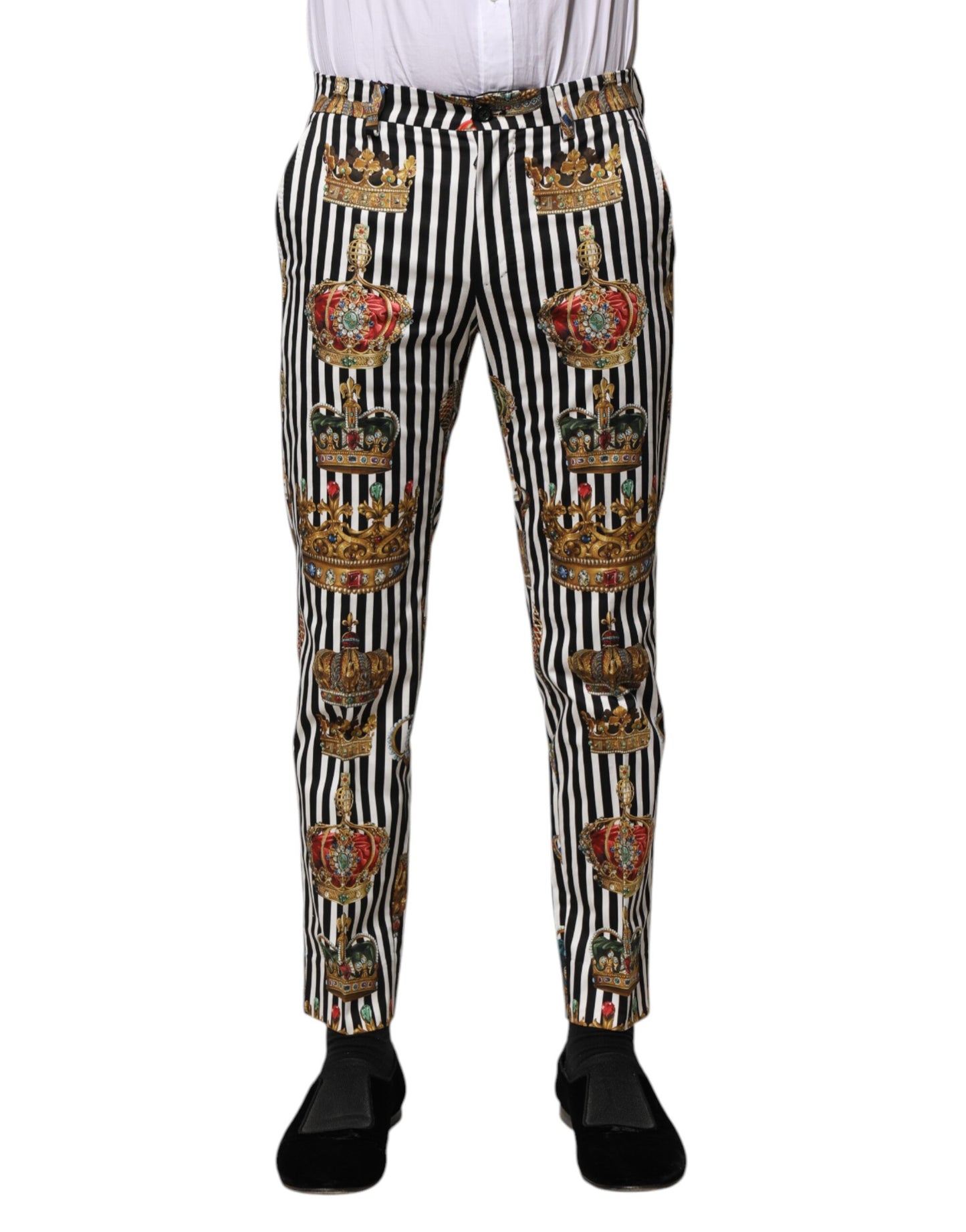 Dolce & Gabbana Multicolor Striped Crown Pants Dolce & Gabbana