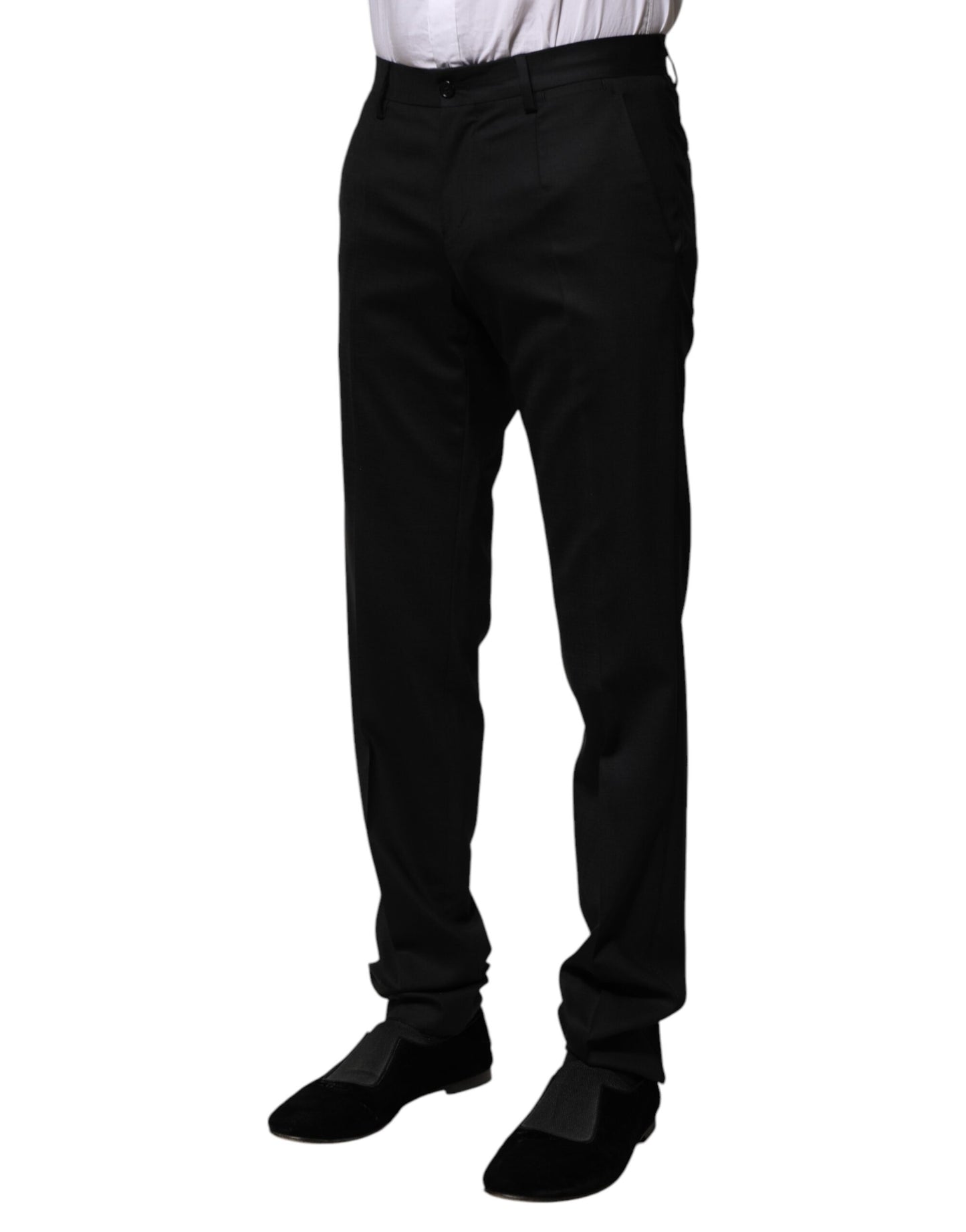 Dolce & Gabbana Black Wool Formal Dress Pants Dolce & Gabbana