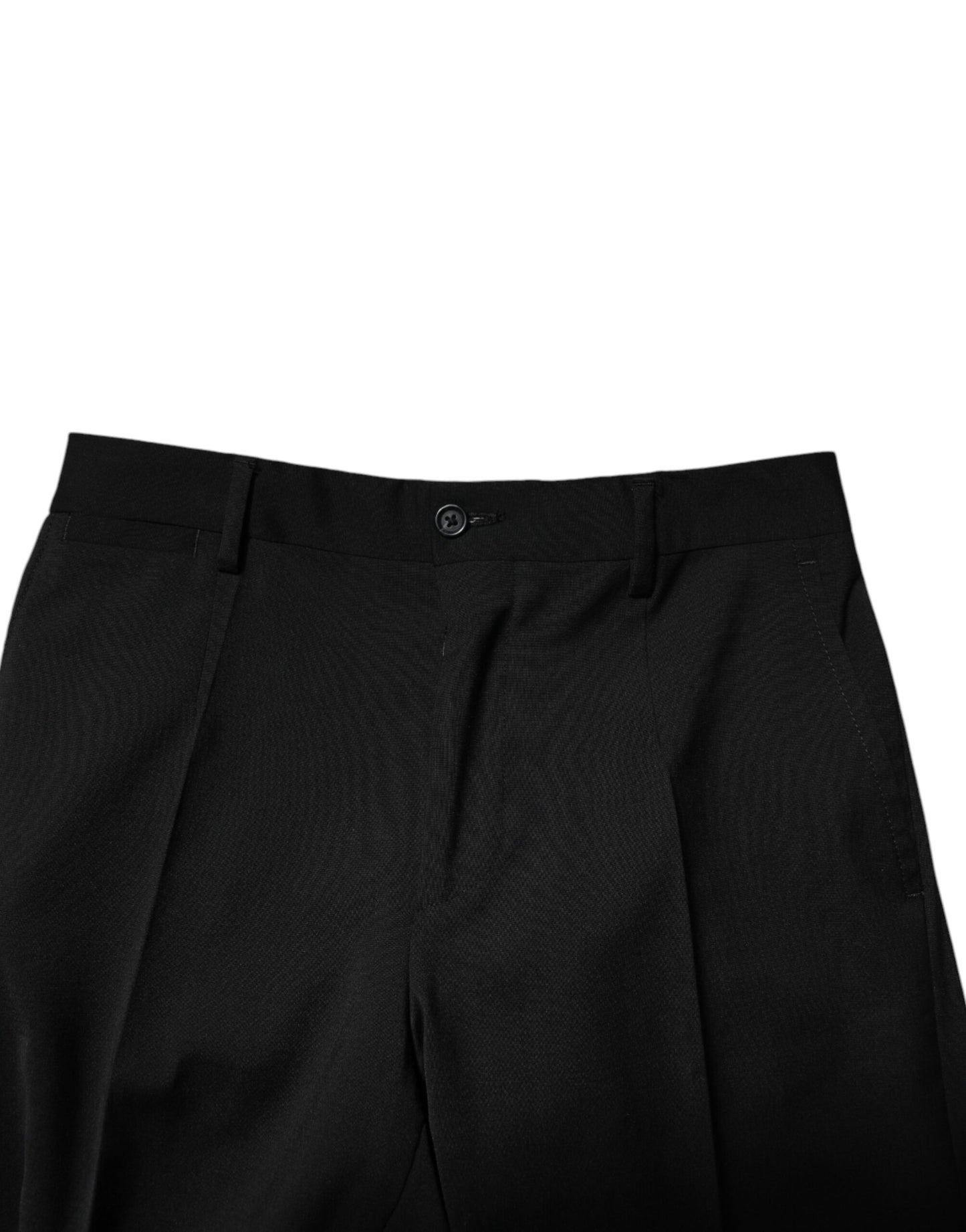 Dolce & Gabbana Black Wool Formal Men Cropped Pants Dolce & Gabbana