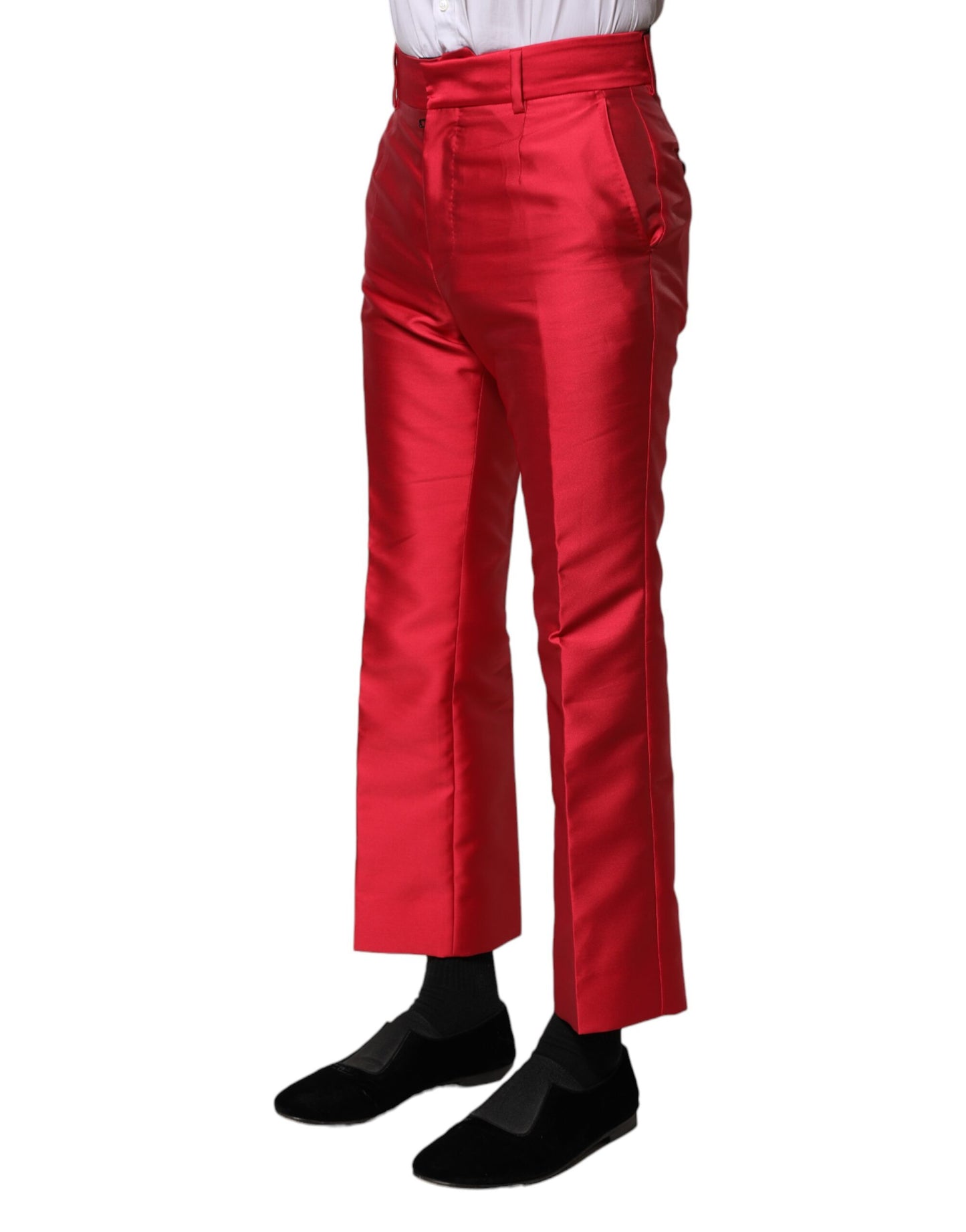 Dolce & Gabbana Red Polyester Cropped Dress Pants Dolce & Gabbana