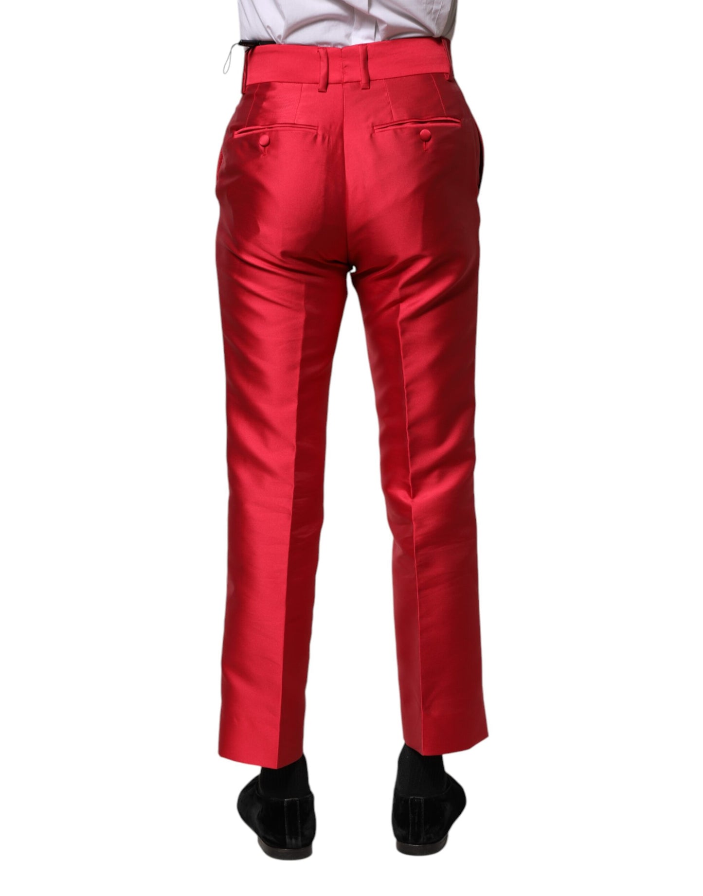 Dolce & Gabbana Red Polyester Cropped Dress Pants Dolce & Gabbana