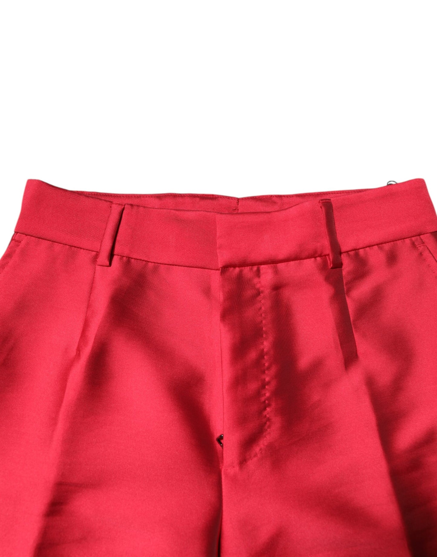 Dolce & Gabbana Red Polyester Cropped Dress Pants Dolce & Gabbana
