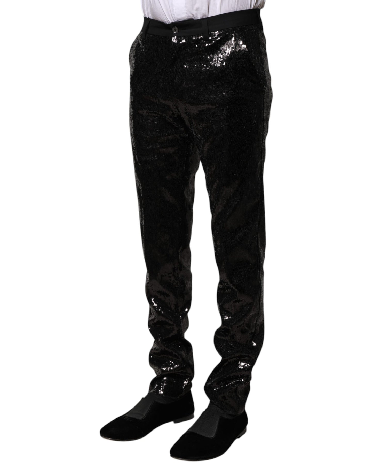 Dolce & Gabbana Black Sequined Embellishment Pants Dolce & Gabbana