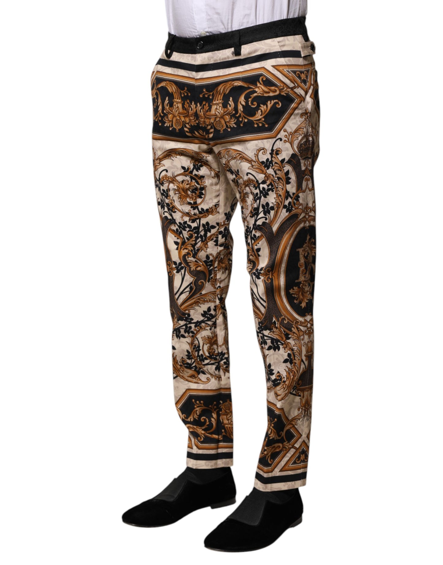 Dolce & Gabbana Multicolor Floral Print Dress Pants Dolce & Gabbana