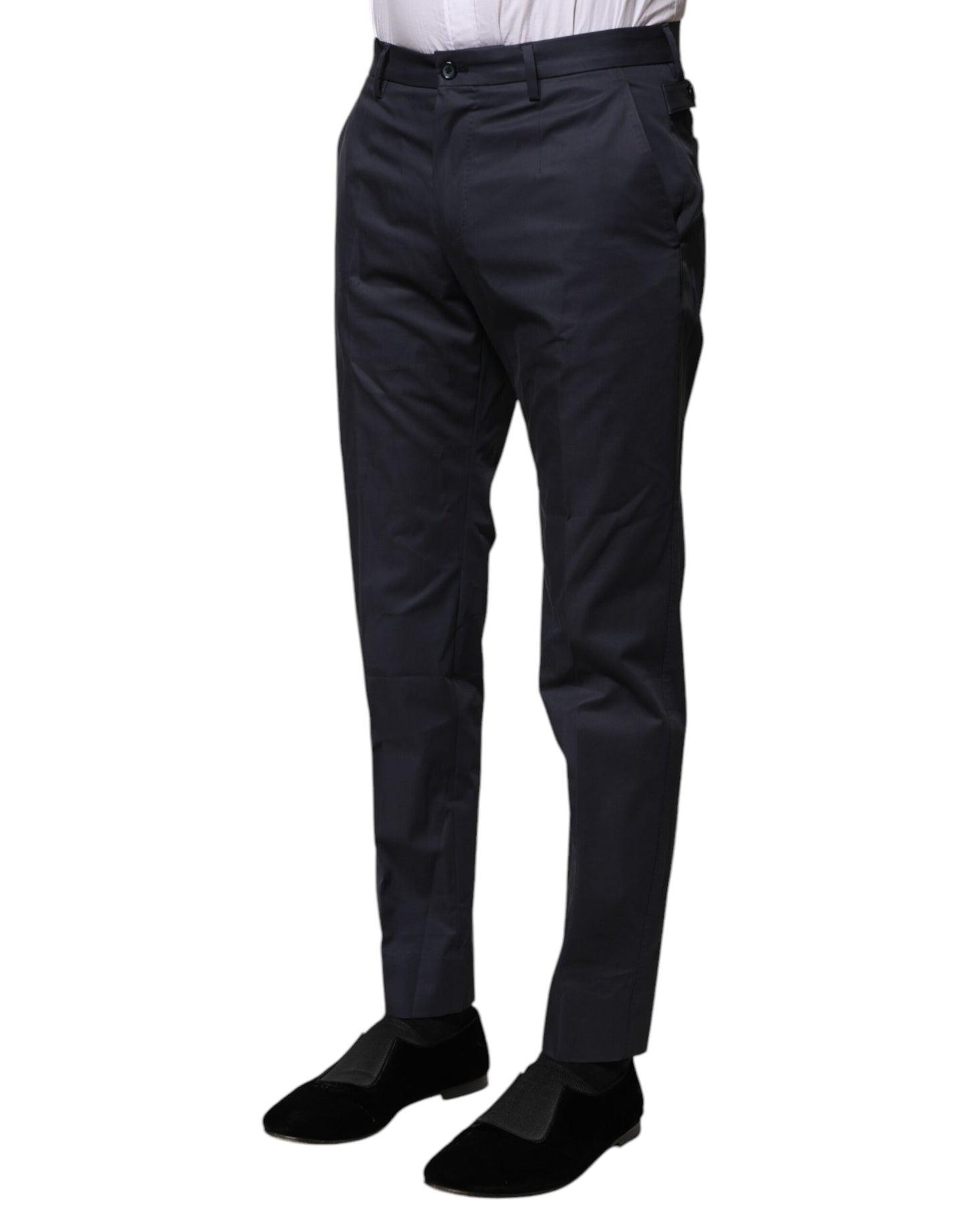 Dolce & Gabbana Dark Blue Cotton Formal Pants Dolce & Gabbana
