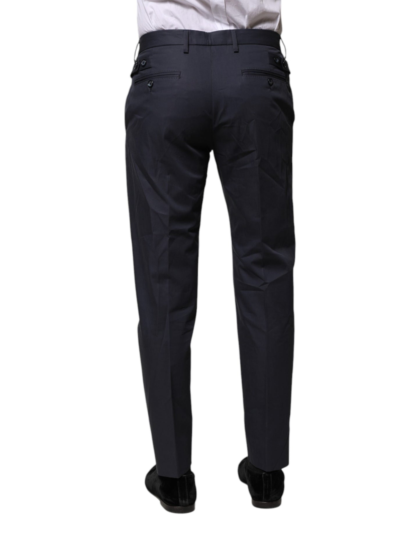 Dolce & Gabbana Dark Blue Cotton Formal Pants Dolce & Gabbana