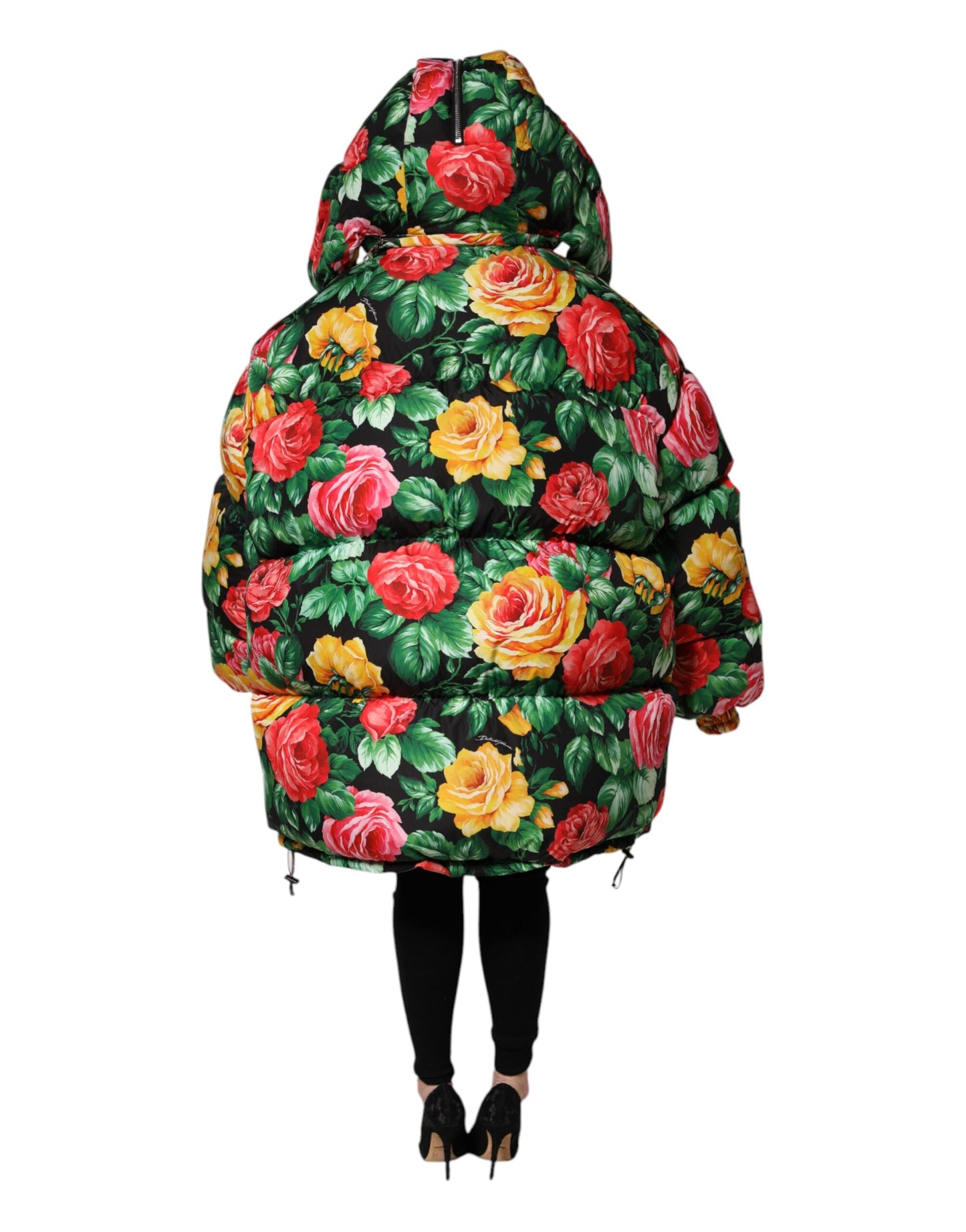 Dolce & Gabbana Multicolor Floral Puffer Hooded Jacket Dolce & Gabbana