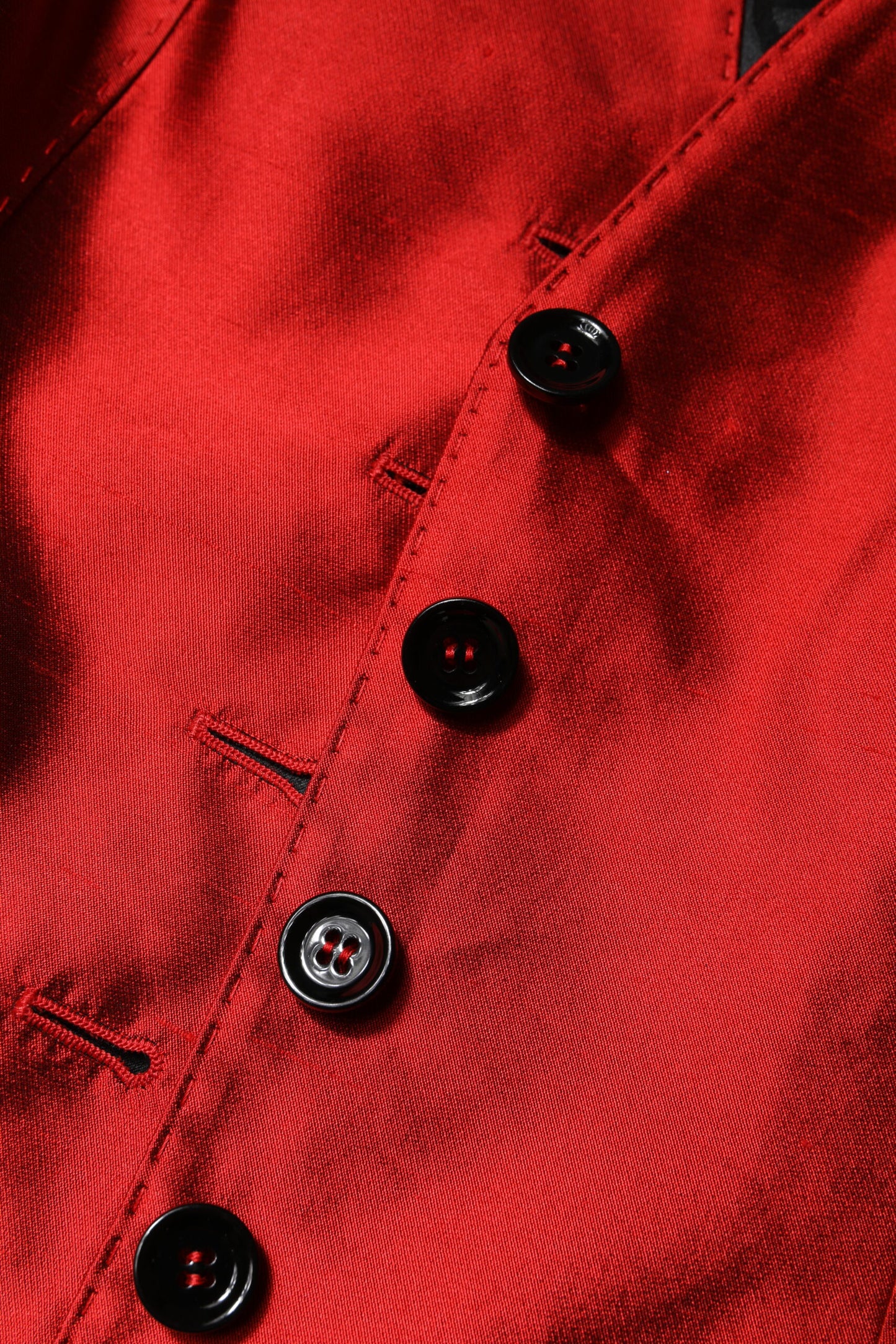 Dolce & Gabbana Red Black Button Down Sleeveless Vest Top Dolce & Gabbana