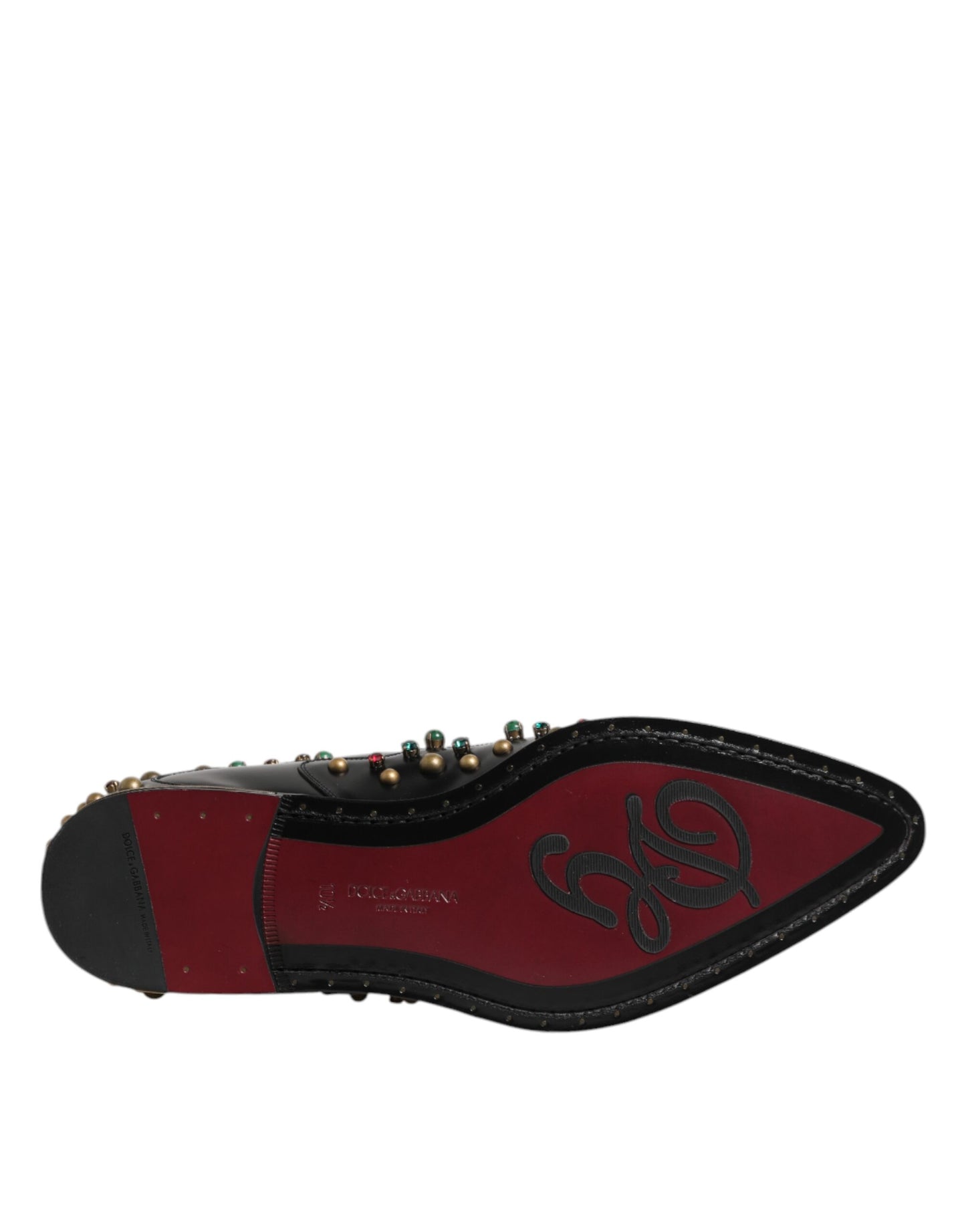 Dolce & Gabbana Black Leather Derby Dress Studded Shoes Dolce & Gabbana