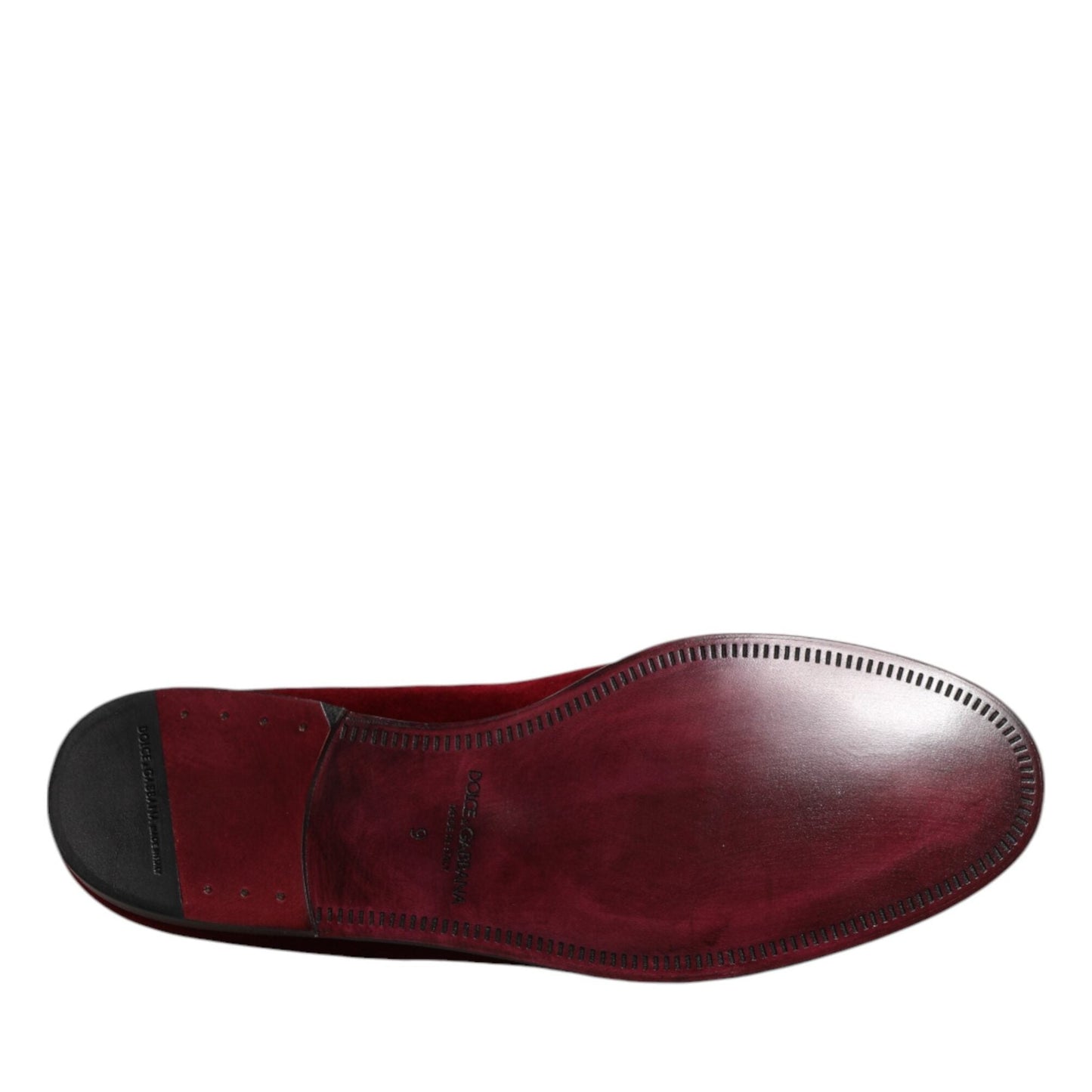 Dolce & Gabbana Red Cotton Velvet Slip On Loafers Formal Shoes Dolce & Gabbana