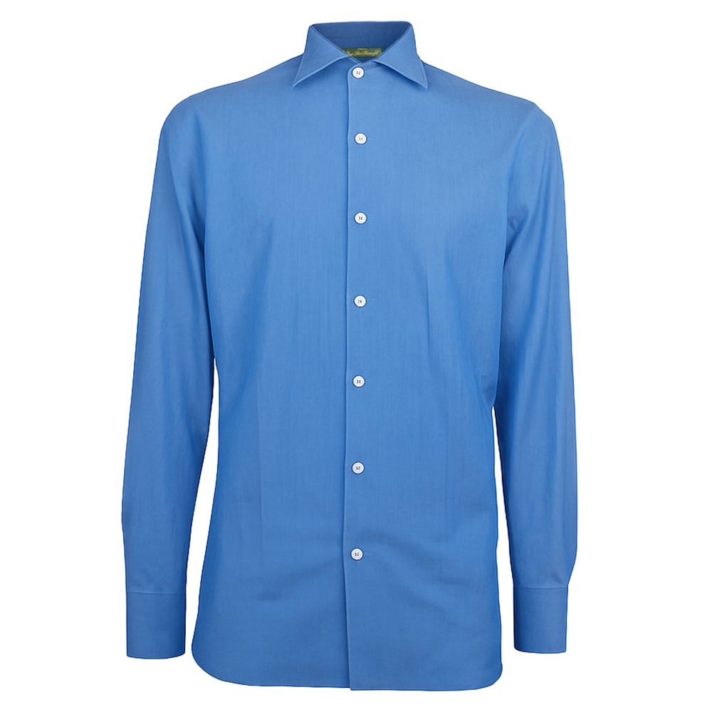 Made in Italy Blue Cotton Men's Shirt Made in Italy
