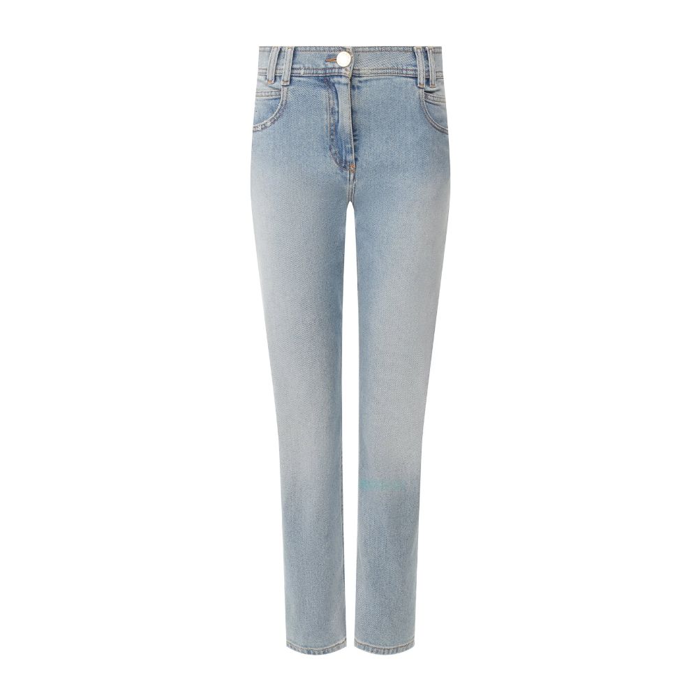 Balmain Blue Cotton Jeans & Pant Balmain
