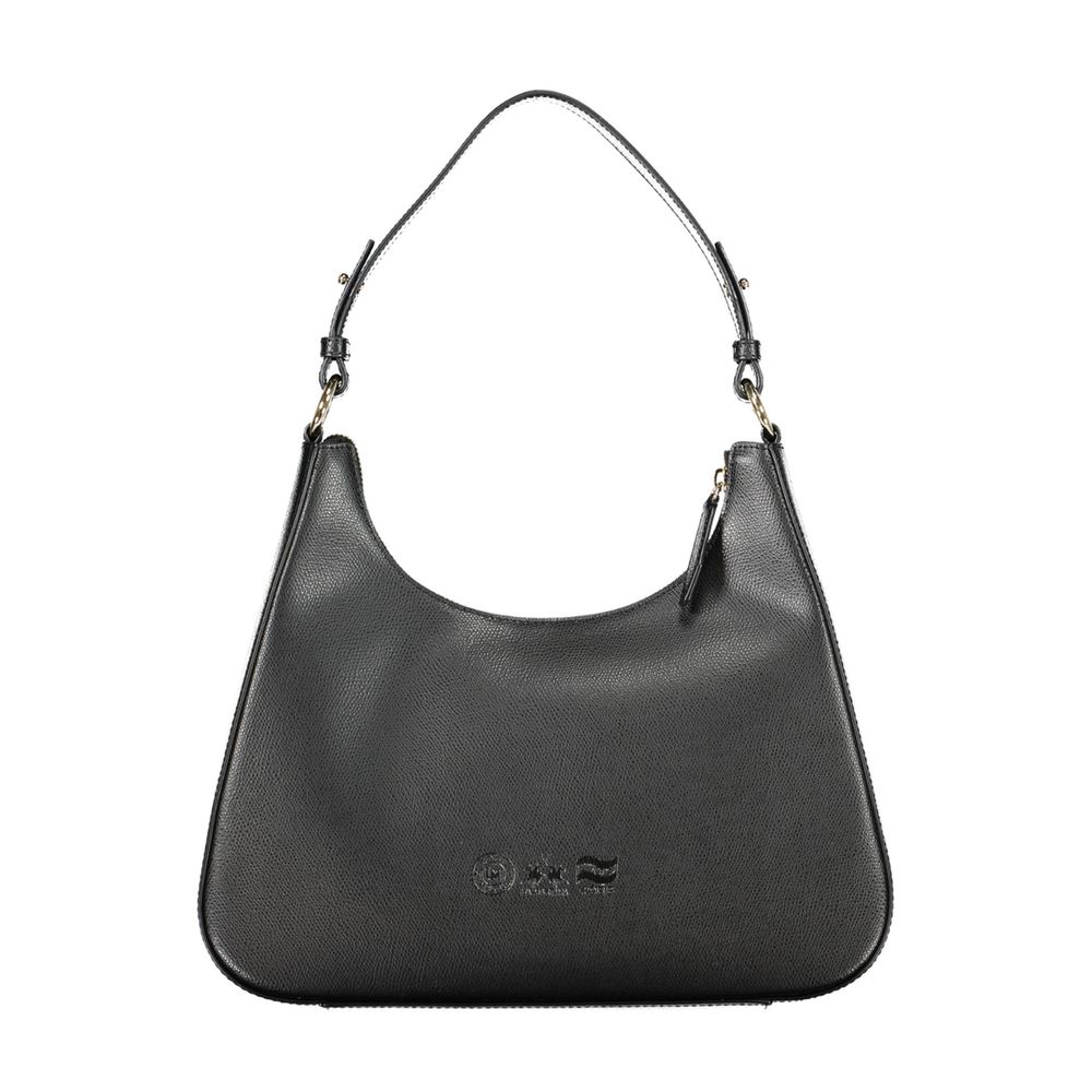 La Martina Black Leather Women Handbag La Martina