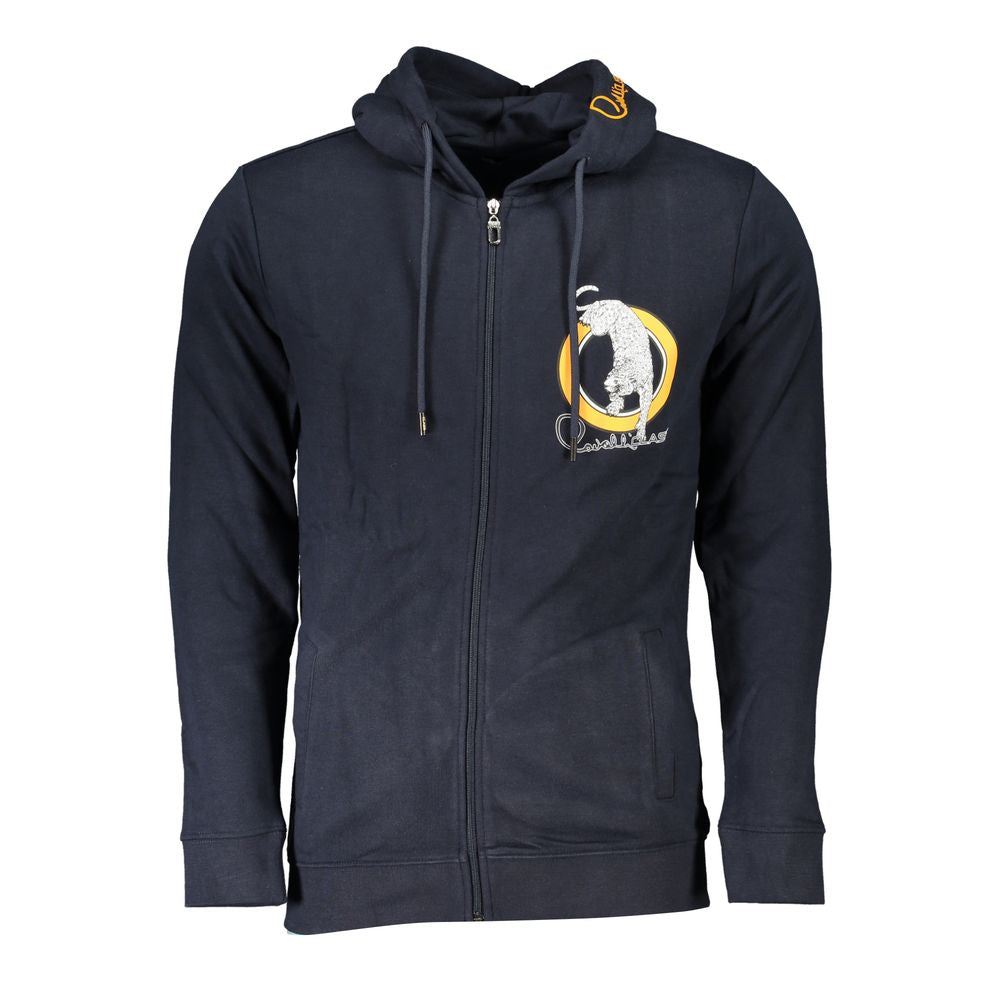 Cavalli Class Blue Cotton Mens Sweater Cavalli Class