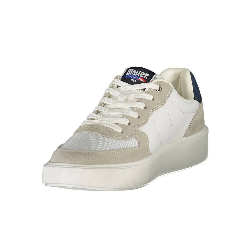 Blauer White Leather Men Sneaker Blauer