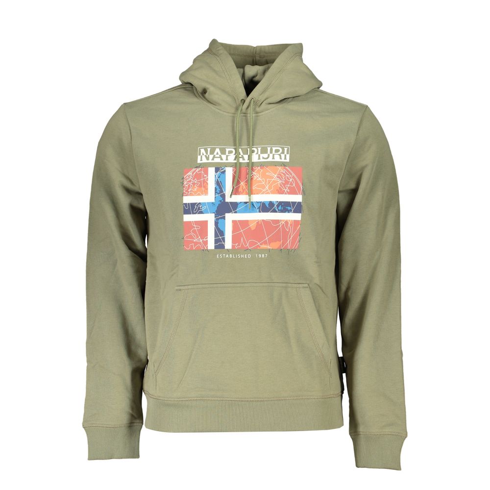 Napapijri Green Cotton Men Sweater Napapijri