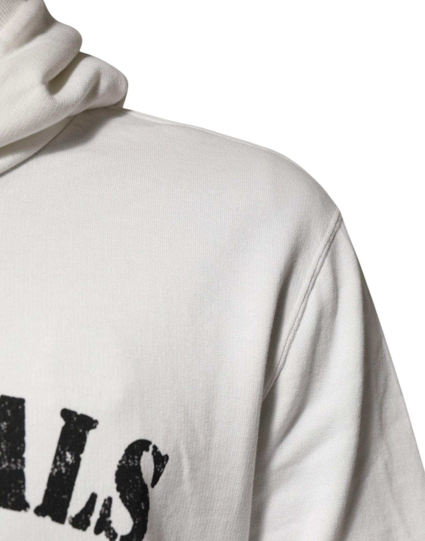 Dolce & Gabbana White Cotton DG ROYAL Print Hooded Sweater Dolce & Gabbana