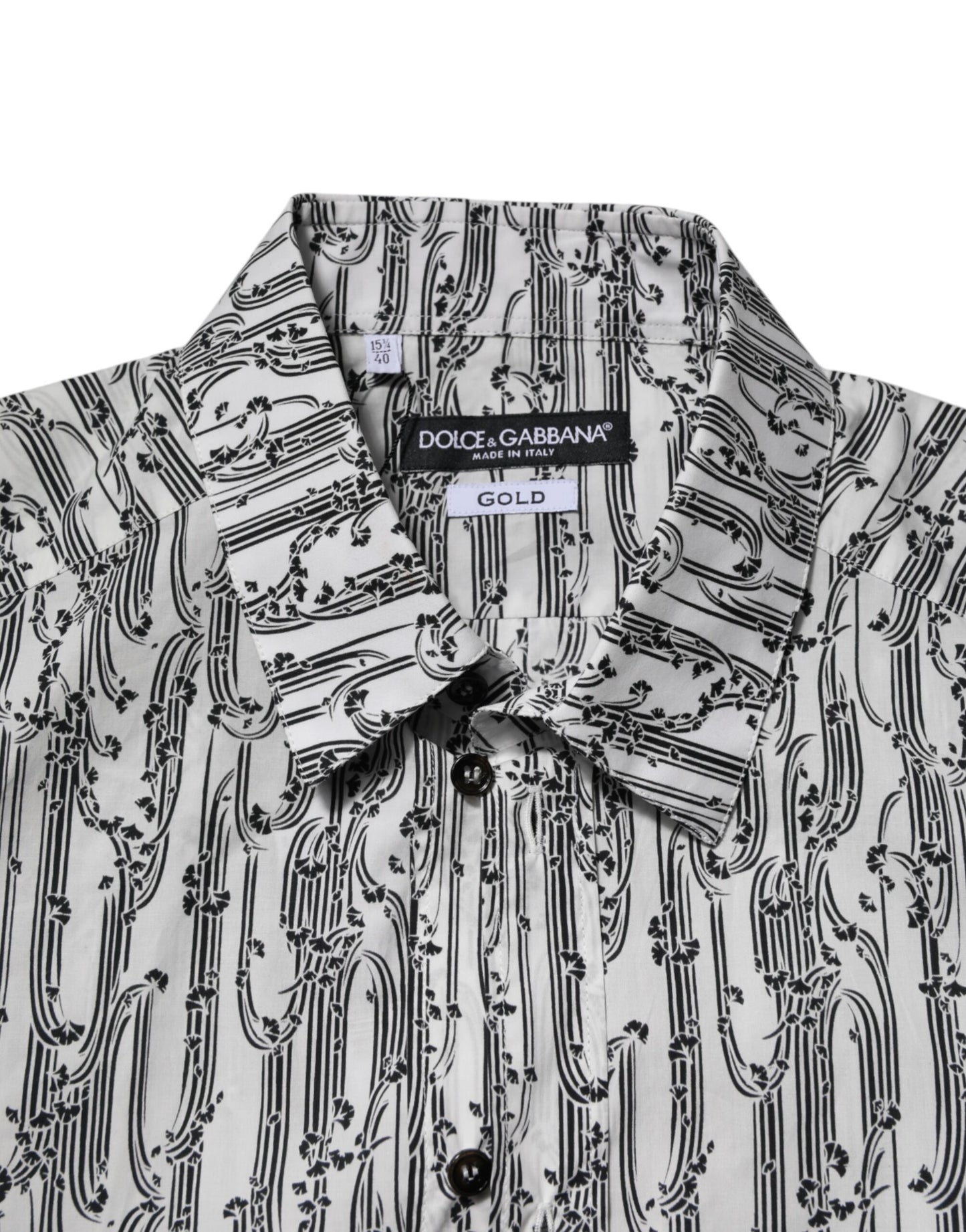 Dolce & Gabbana White Floral Print Casual Long Sleeves Shirt Dolce & Gabbana