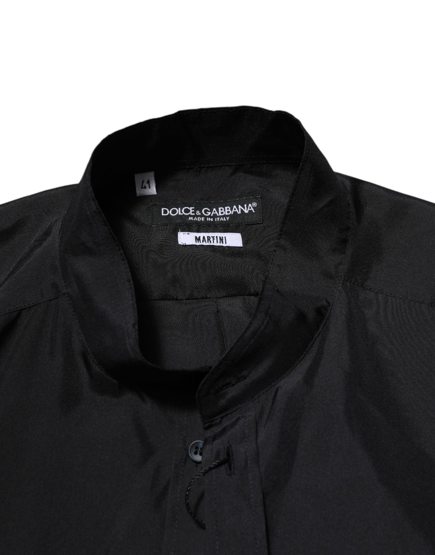 Dolce & Gabbana Dark Blue Silk MARTINI Men Formal Dress Shirt Dolce & Gabbana