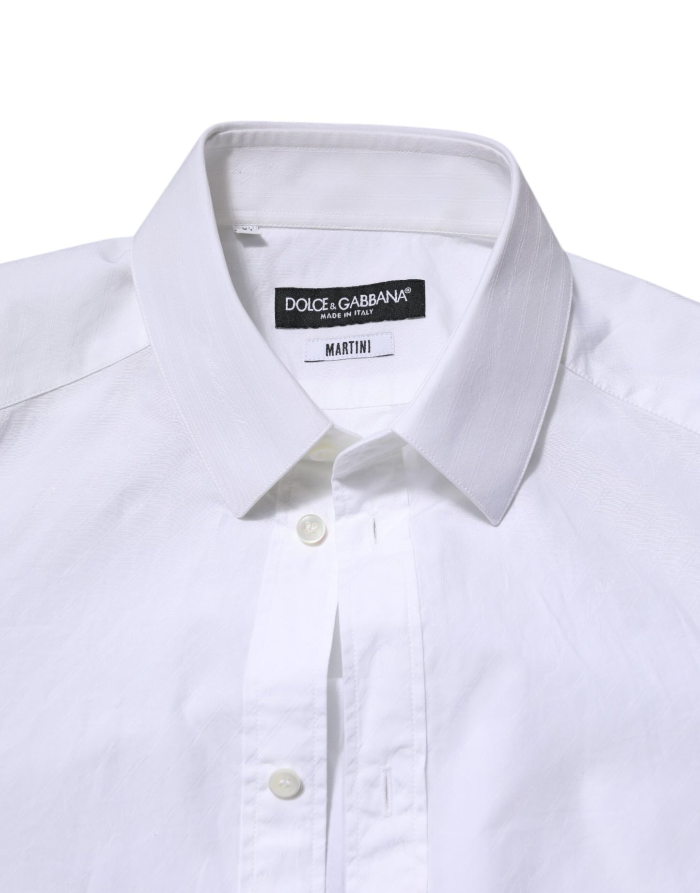Dolce & Gabbana White Cotton MARTINI Long Sleeve Dress Shirt Dolce & Gabbana
