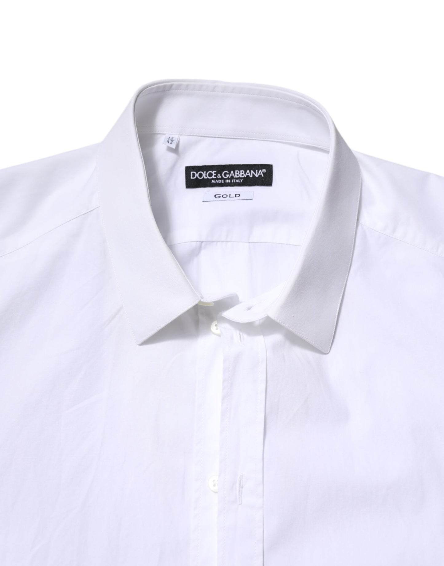 Dolce & Gabbana White Cotton GOLD Long Sleeves Dress Shirt Dolce & Gabbana