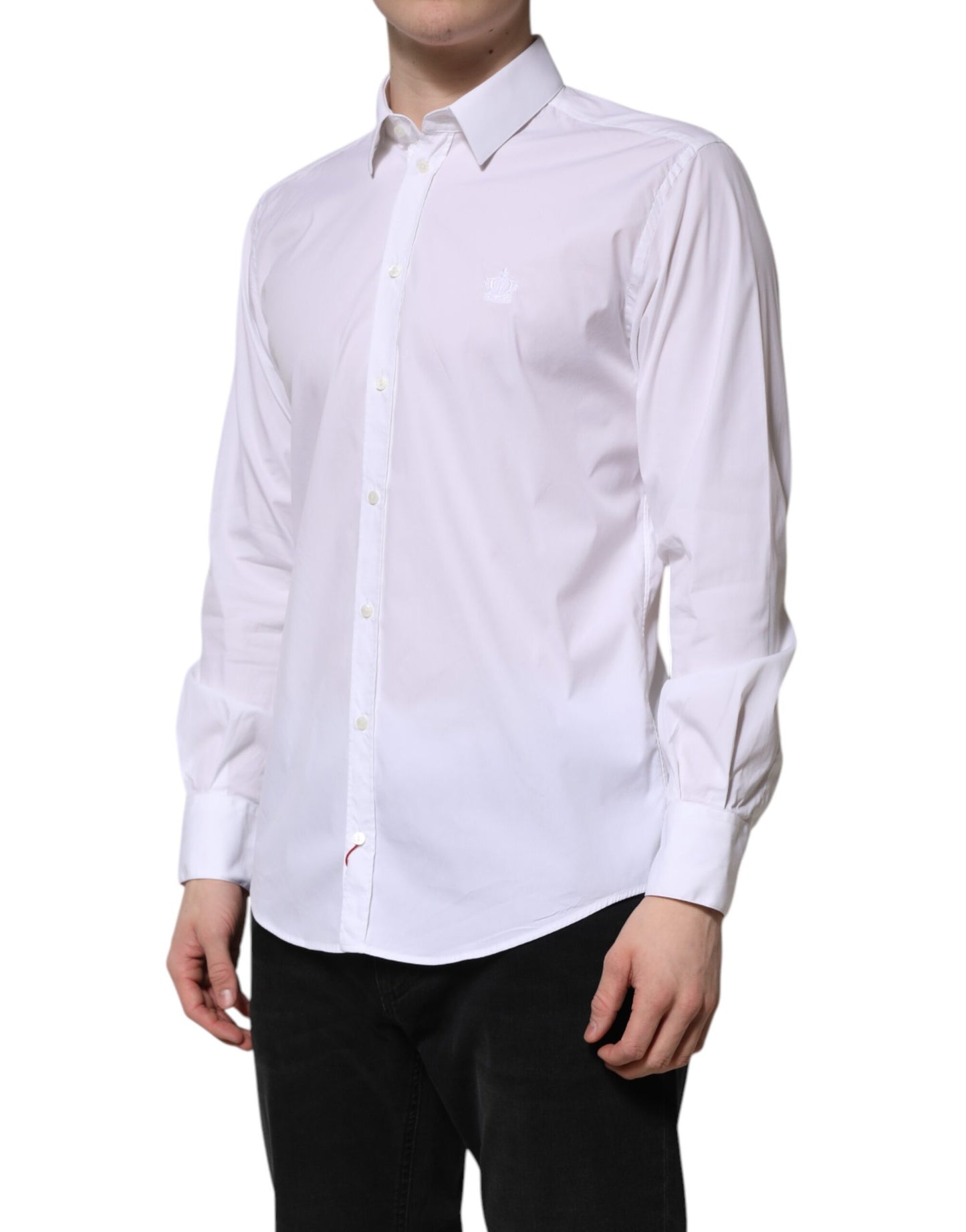 Dolce & Gabbana White Cotton MARTINI Long Sleeve Dress Shirt Dolce & Gabbana