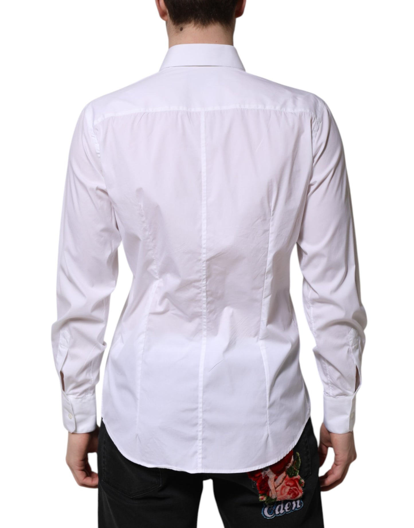 Dolce & Gabbana White Cotton MARTINI Long Sleeve Dress Shirt Dolce & Gabbana