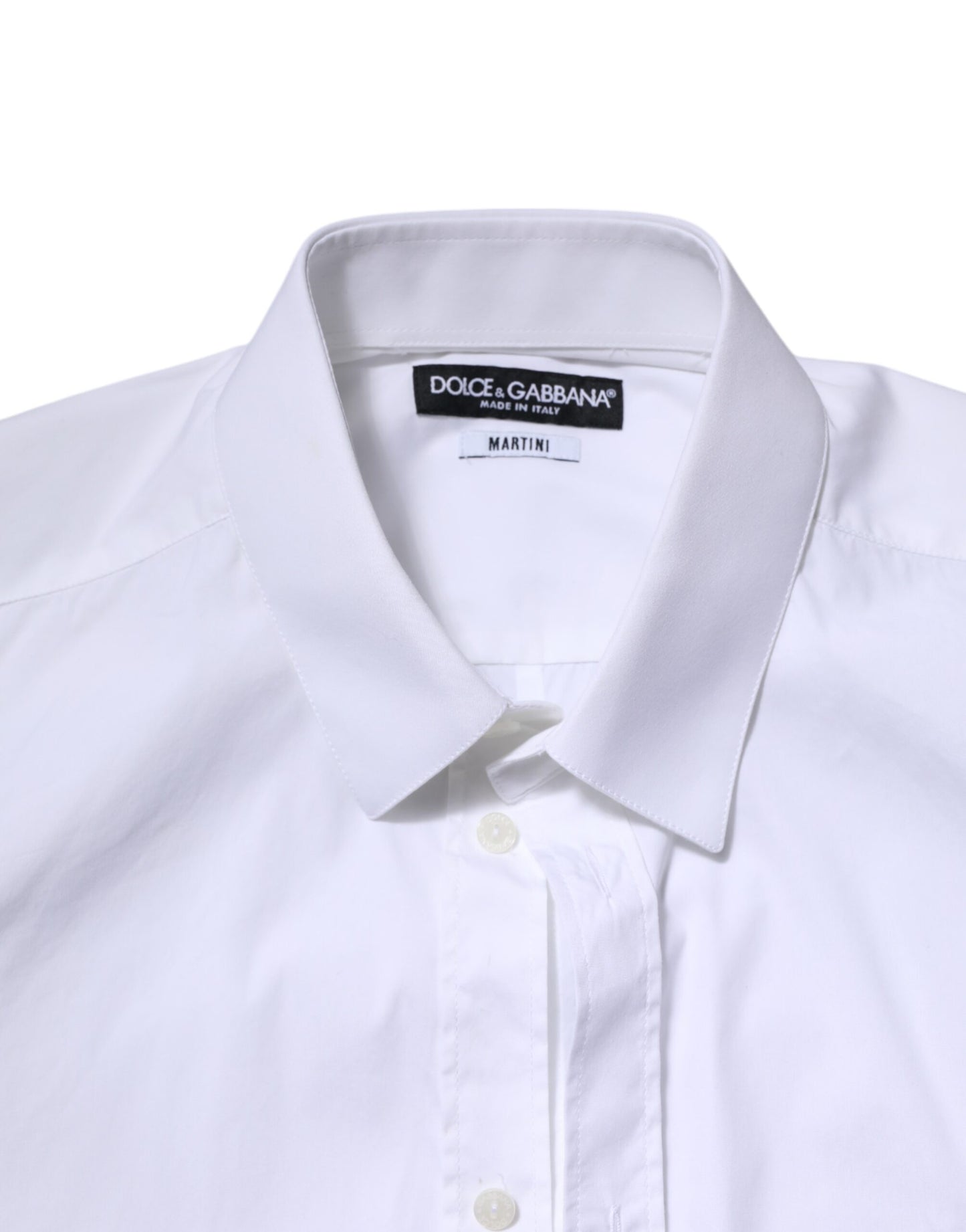 Dolce & Gabbana White Cotton MARTINI Long Sleeve Dress Shirt Dolce & Gabbana