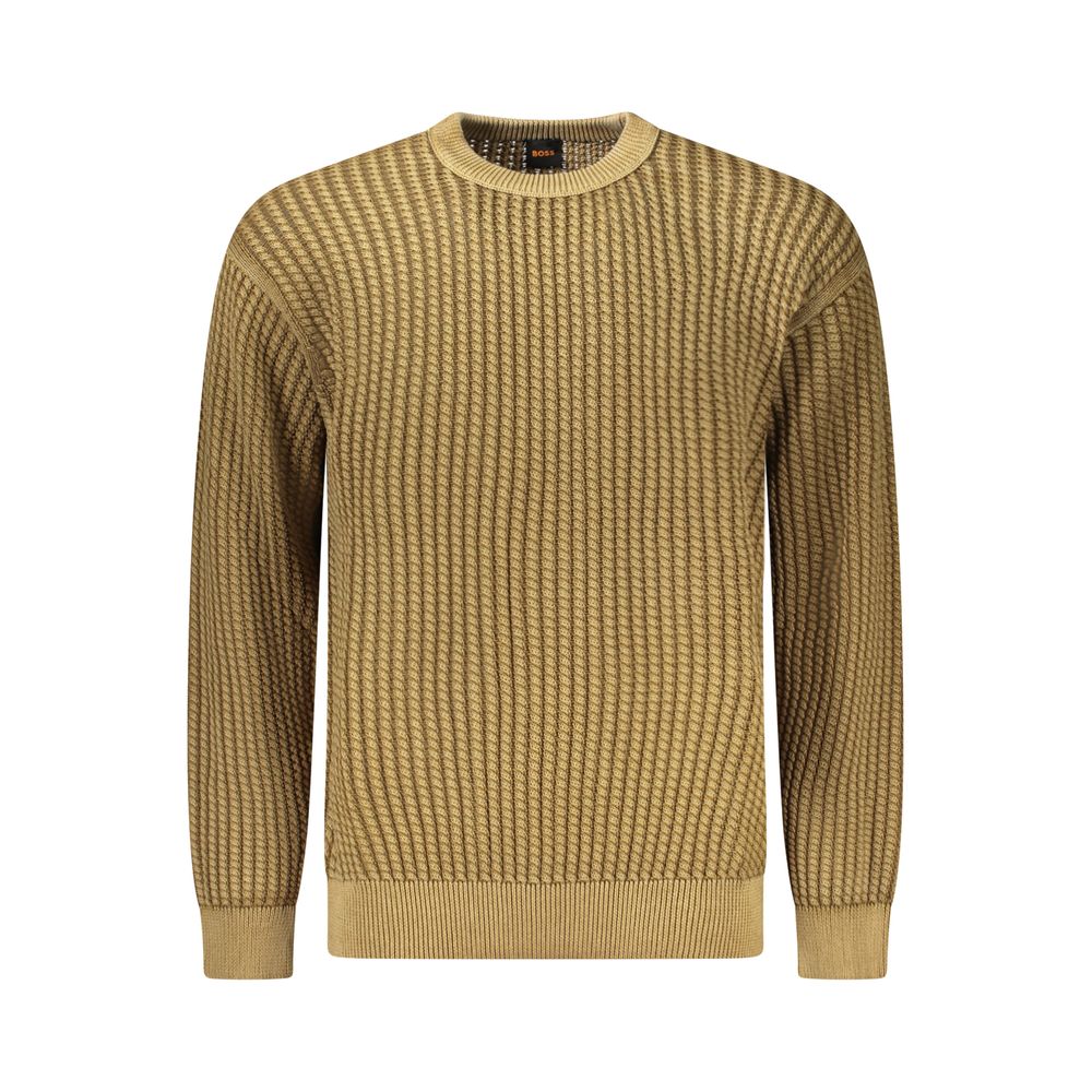 Hugo Boss Brown Cotton Men Sweater Hugo Boss