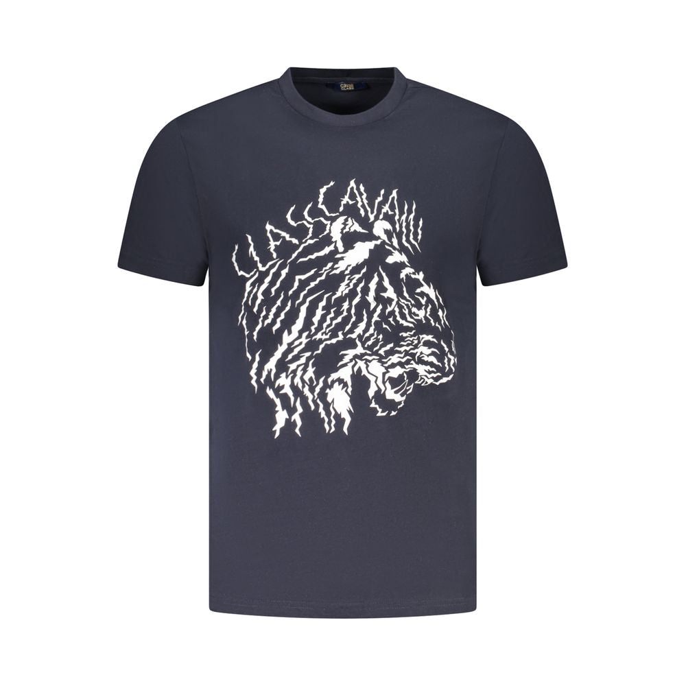 Cavalli Class Blue Cotton Men T-Shirt Cavalli Class